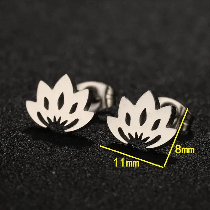 Jewelry Lotus Flower Earrings Charm Earring Gift Size ONE SIZE - 2 Thumbnail