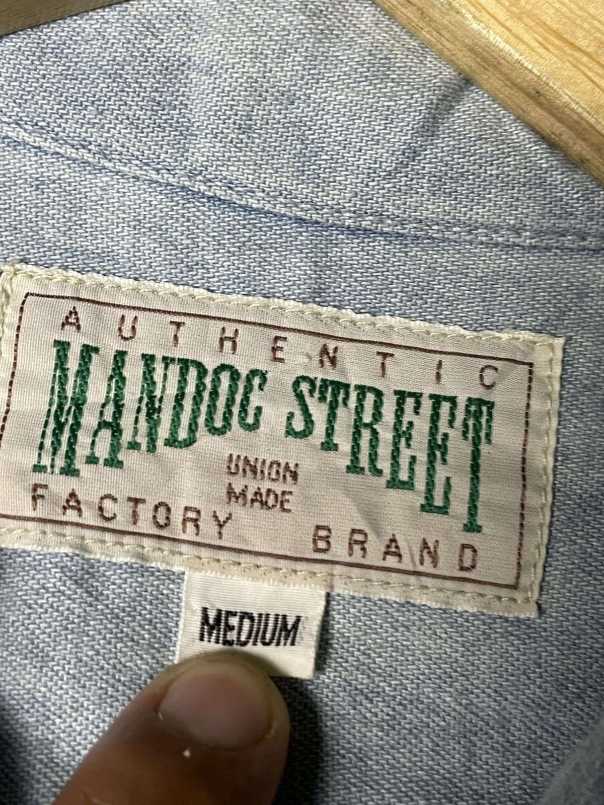Japanese Brand × Vintage Authentic Mandoc Street Denim Button Up Shirts (82) Size US M / EU 48-50 / 2 - 7 Thumbnail