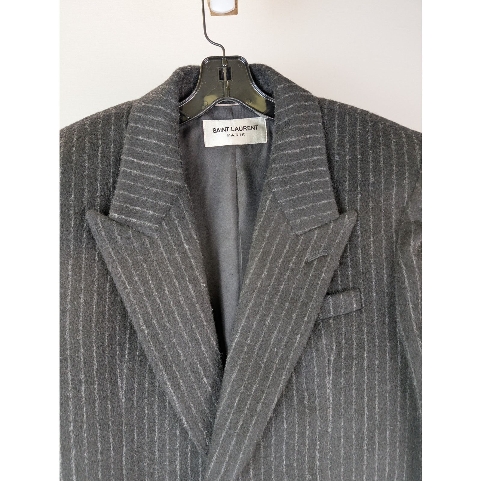 Saint Laurent Paris o1rshd1 Manteau Rayure Relief Stripe Coat Anthracite Chalk Size US M / EU 48-50 / 2 - 6 Thumbnail