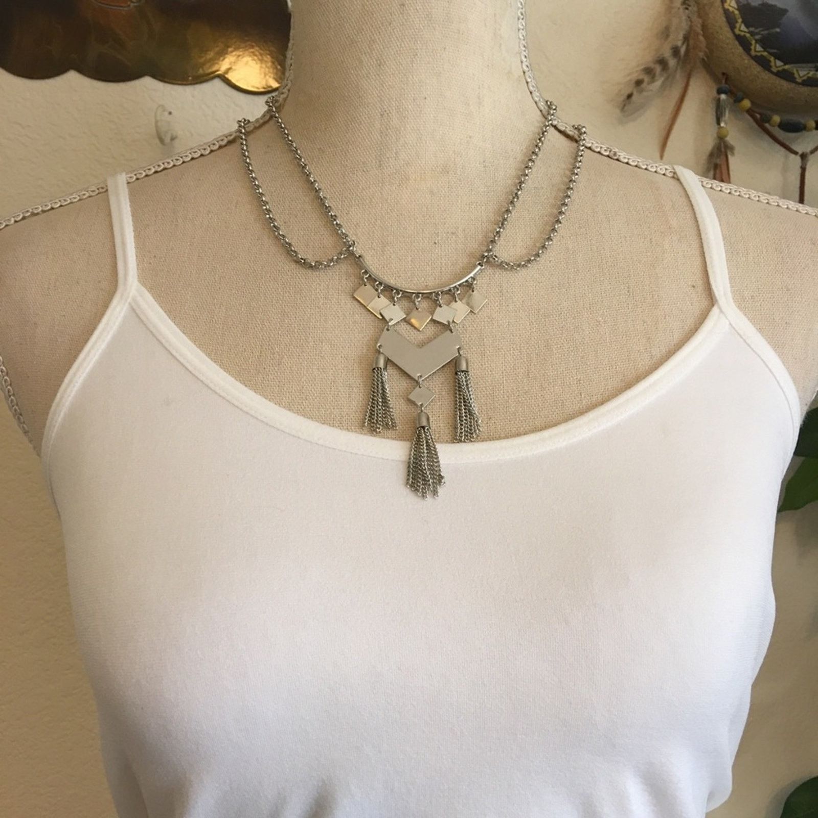 Jewelry Vendome silver tassel double chain necklace NWT Size ONE SIZE - 3 Thumbnail