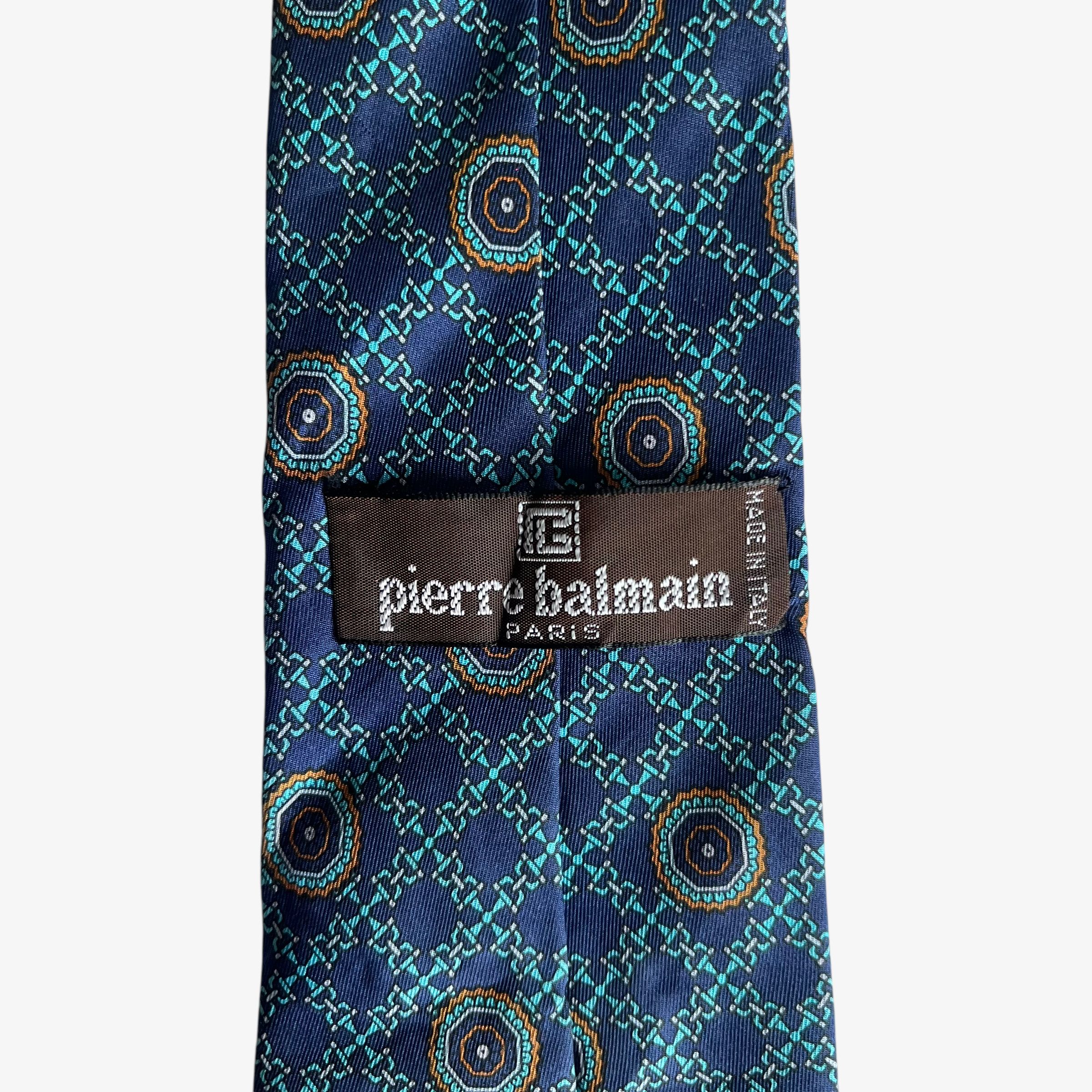 Pierre Balmain Vintage 80s Balmain Abstract Geometric Horsebit Silk Tie Size ONE SIZE - 2 Thumbnail
