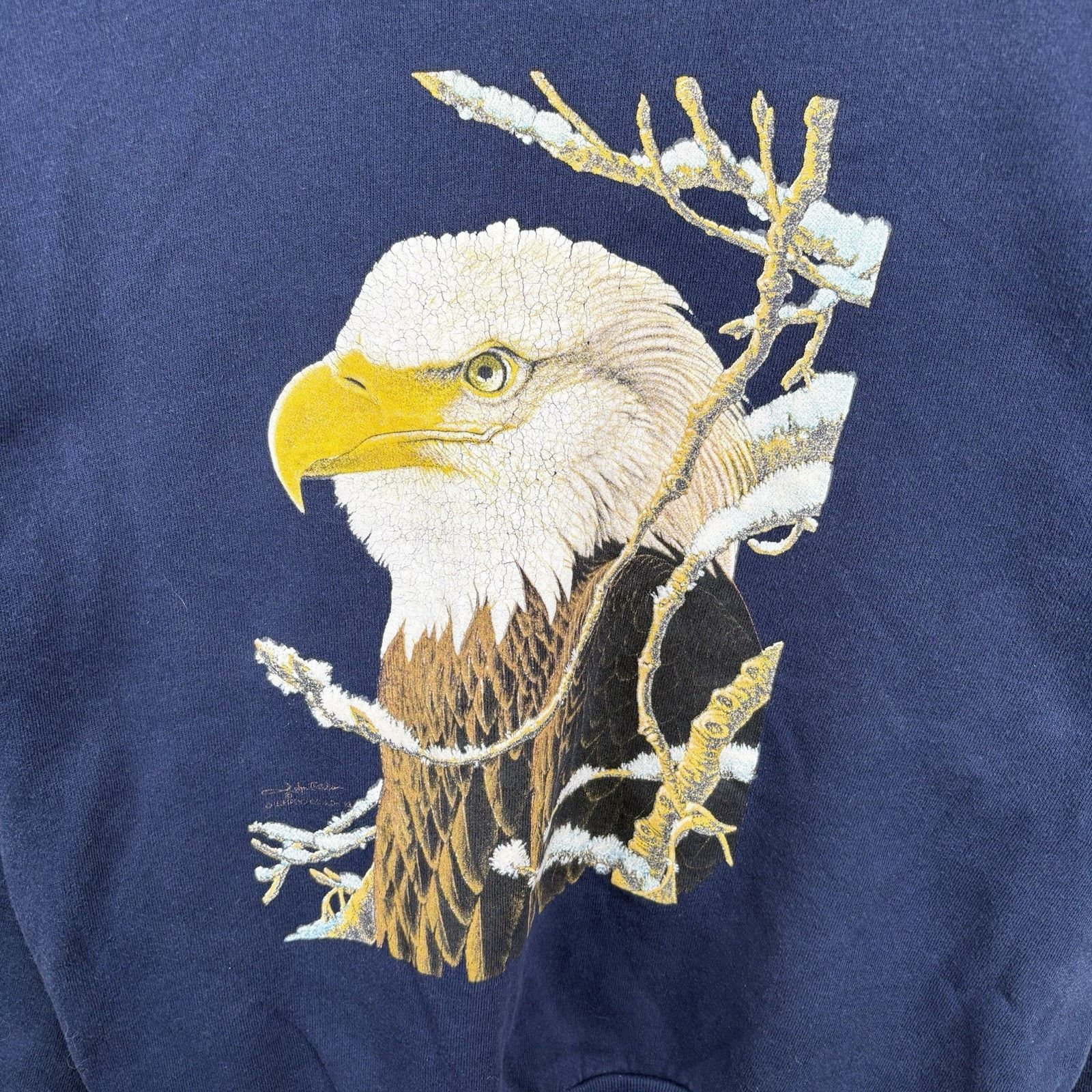 Jerzees Vintage 90’s Navy Eagle Nature Crewneck Size Large Size US L / EU 52-54 / 3 - 2 Thumbnail