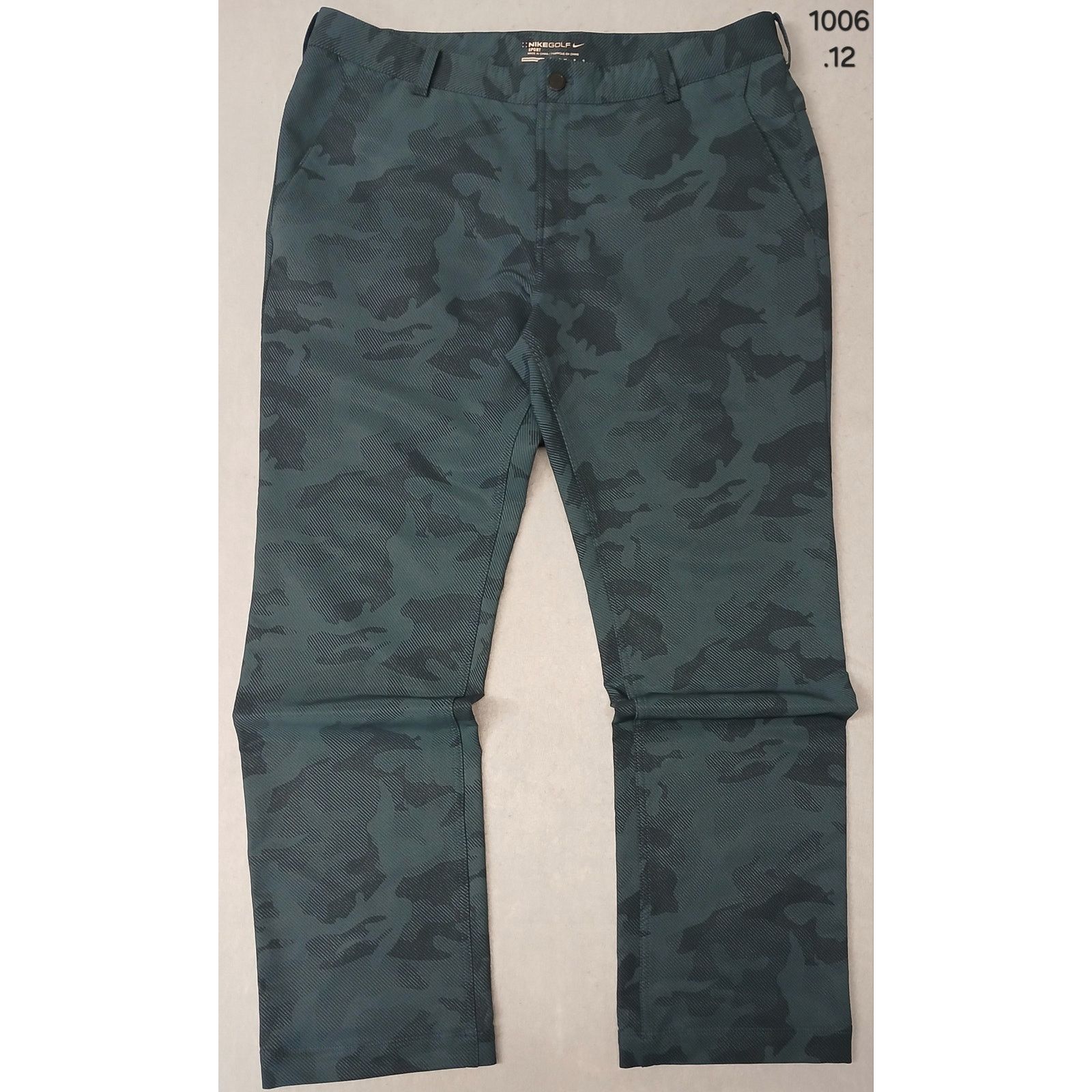 Nike Nike (34x30) Men's Straight Green Camo Dri-Fit Golf Trousers Size US 34 / EU 50 - 1 Thumbnail