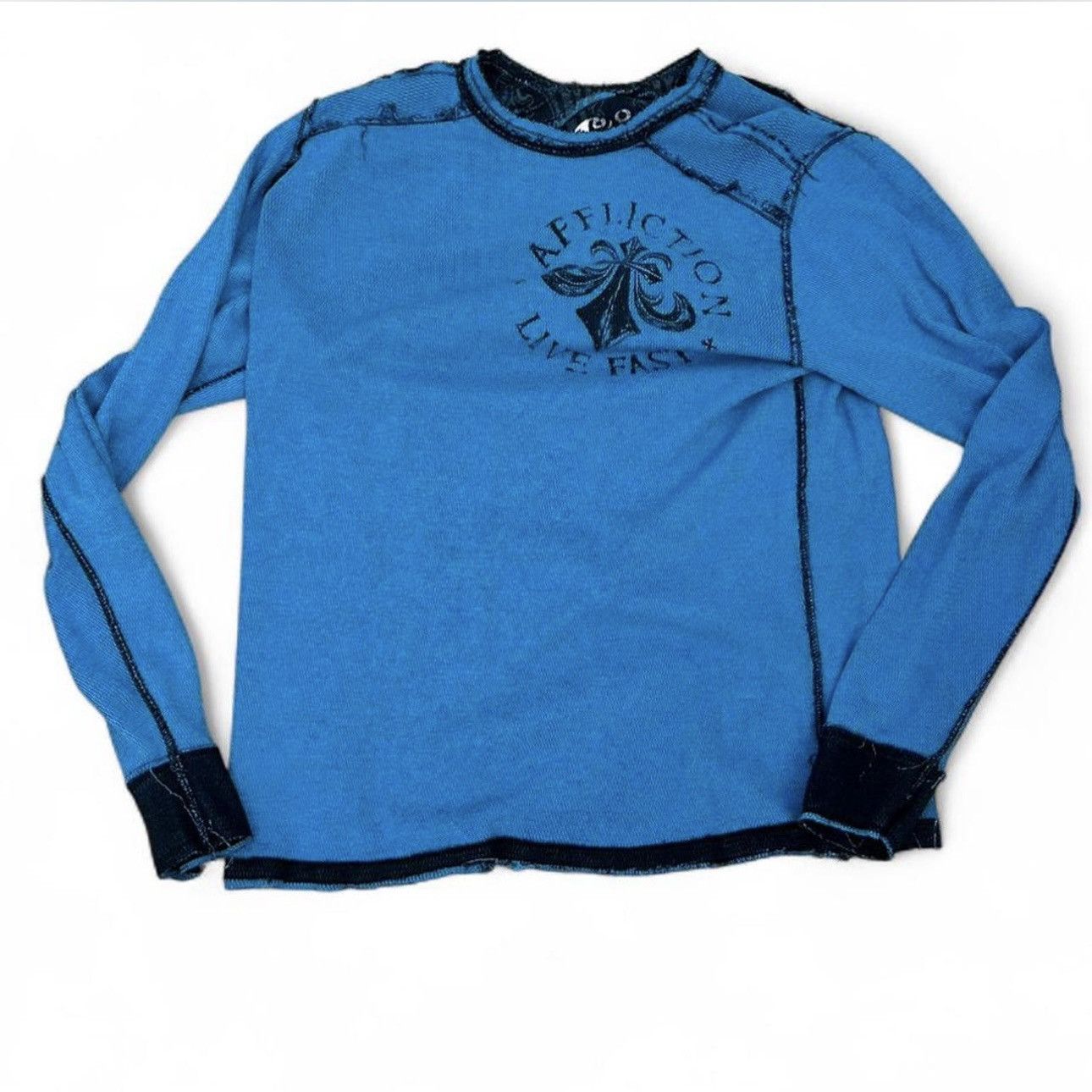 Affliction Affliction Blue Reversible Thermal Tee Size US XL / EU 56 / 4 - 4 Thumbnail