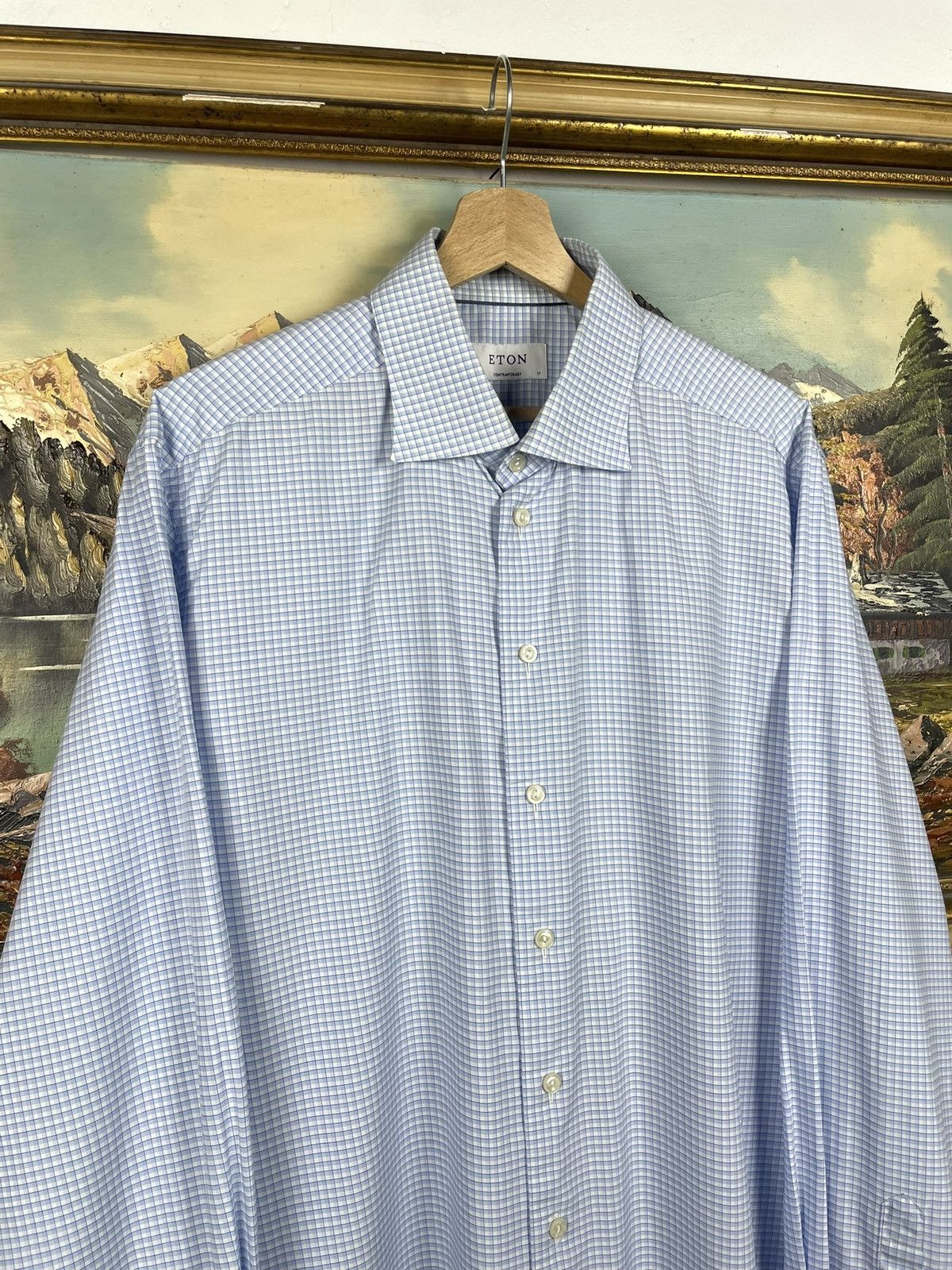 Eton Eton Blue Button Ups Shirt Old Money Luxury Designer Premium Size US XL / EU 56 / 4 - 4 Thumbnail