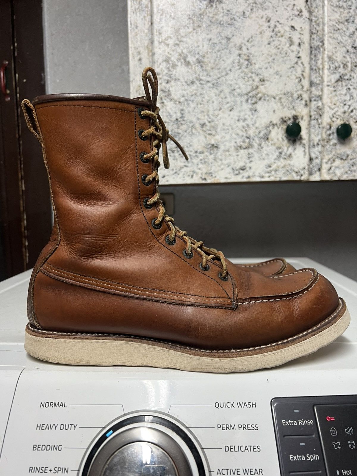 Red Wing Vtg Redwing 877 Moc Toe Boots 2008 !! Black Eyelets 11D Size US 11 / EU 44 - 2 Thumbnail