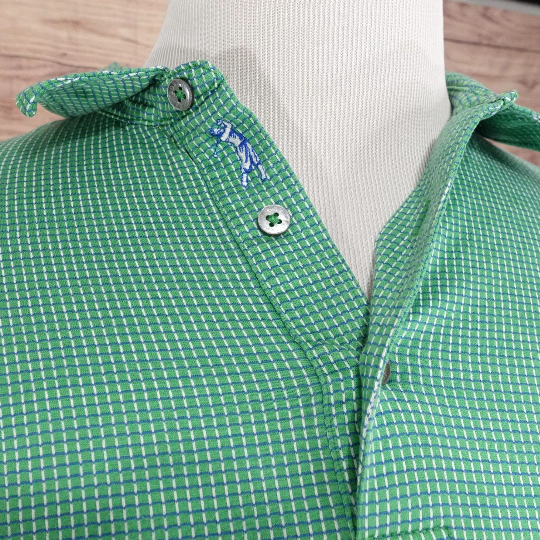 Vintage Bobby Jones Shirt Mens XL Green Check Cotton Short Sleeve Golf Performance Size US XL / EU 56 / 4 - 3 Thumbnail