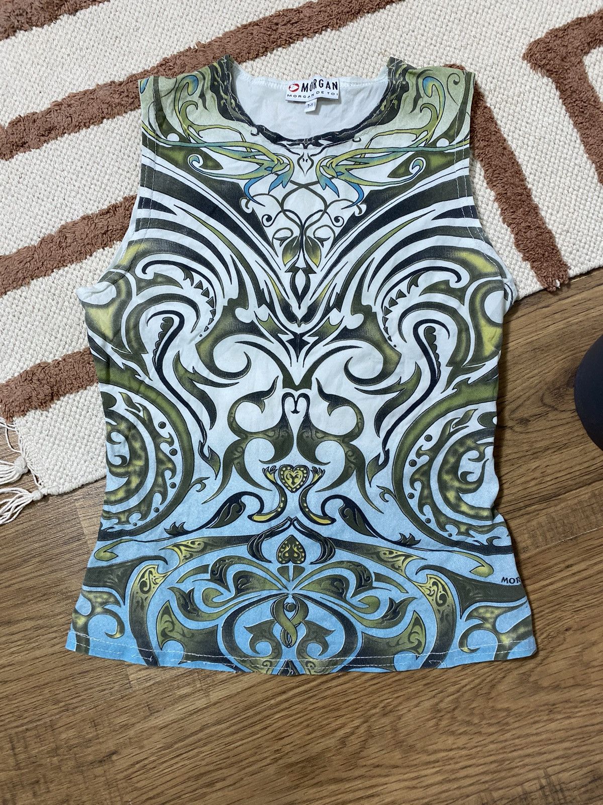 Vintage VINTAGE MORGAN TRYBLE HEARTS STRETCHED TANK TOP Size S / US 4 / IT 40 - 3 Thumbnail