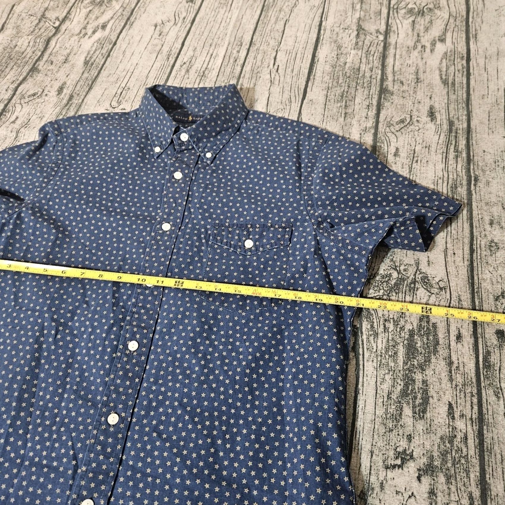 Polo Ralph Lauren Polo Ralph Lauren Shirt Blue Short Sleeve Button M Geometric Stars USA Button-Up Mens Size US M / EU 48-50 / 2 - 5 Thumbnail