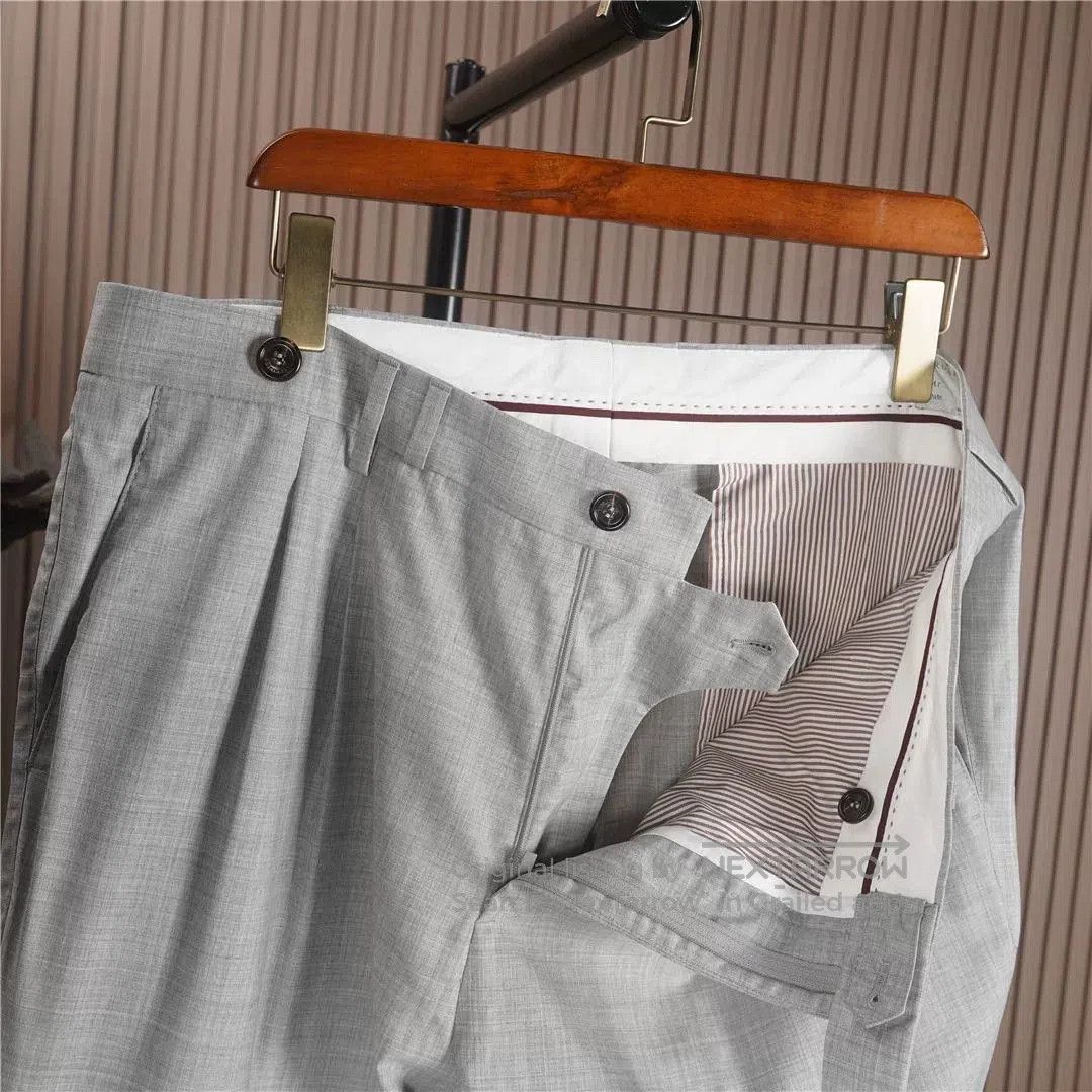 Brunello Cucinelli Brunello Cucinelli Gray Wool Trousers. Size US 36 / EU 52 - 4 Thumbnail