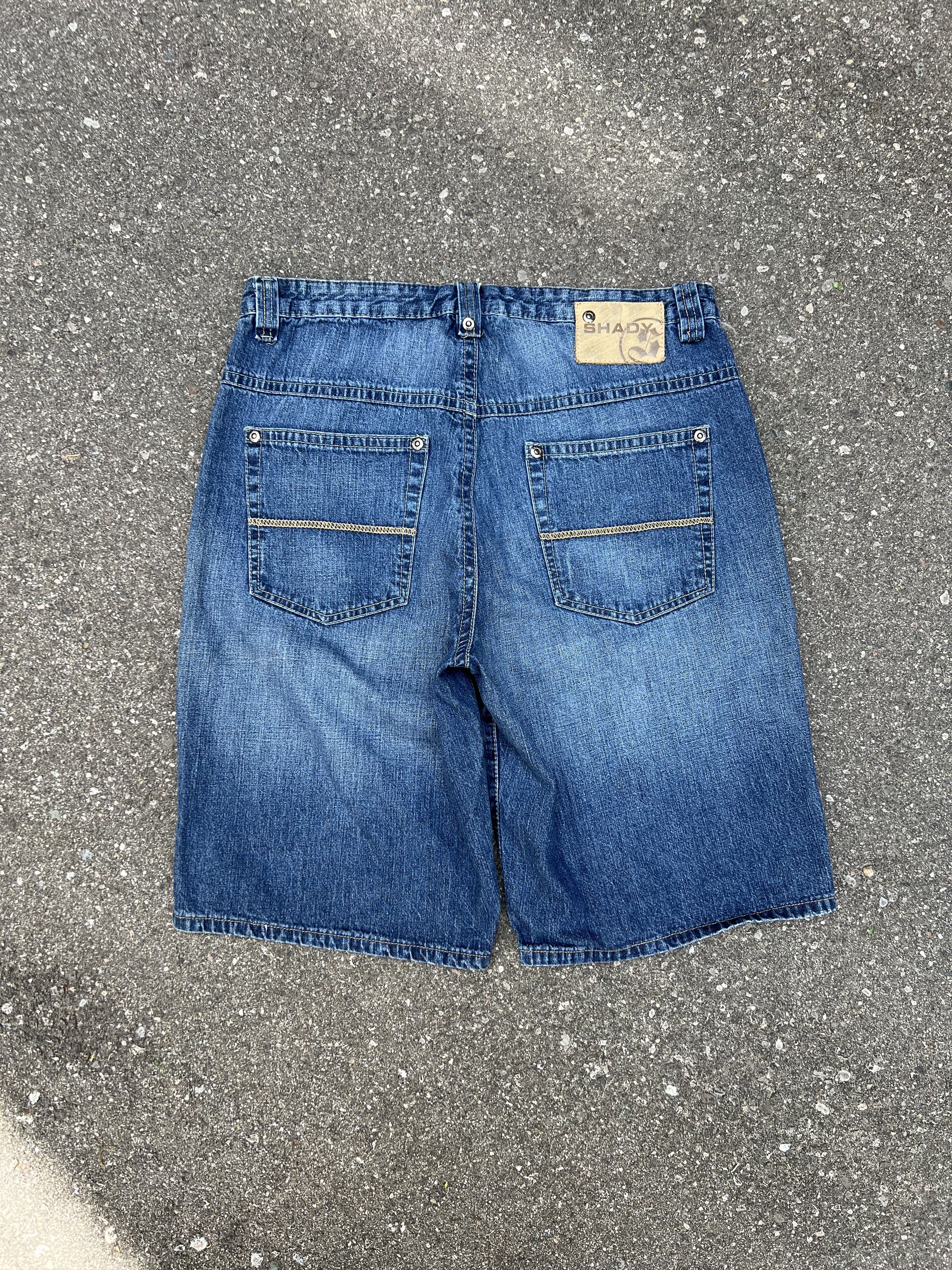 Shady Ltd VTG 2000's Shady Baggy Faded Denim Jean Shorts Size US 34 / EU 50 - 2 Thumbnail