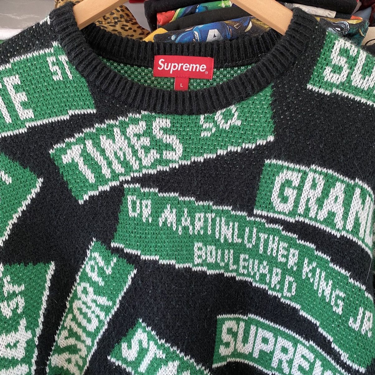 Supreme Supreme Street Signs Sweater Black 2021 Size US L / EU 52-54 / 3 - 2 Thumbnail