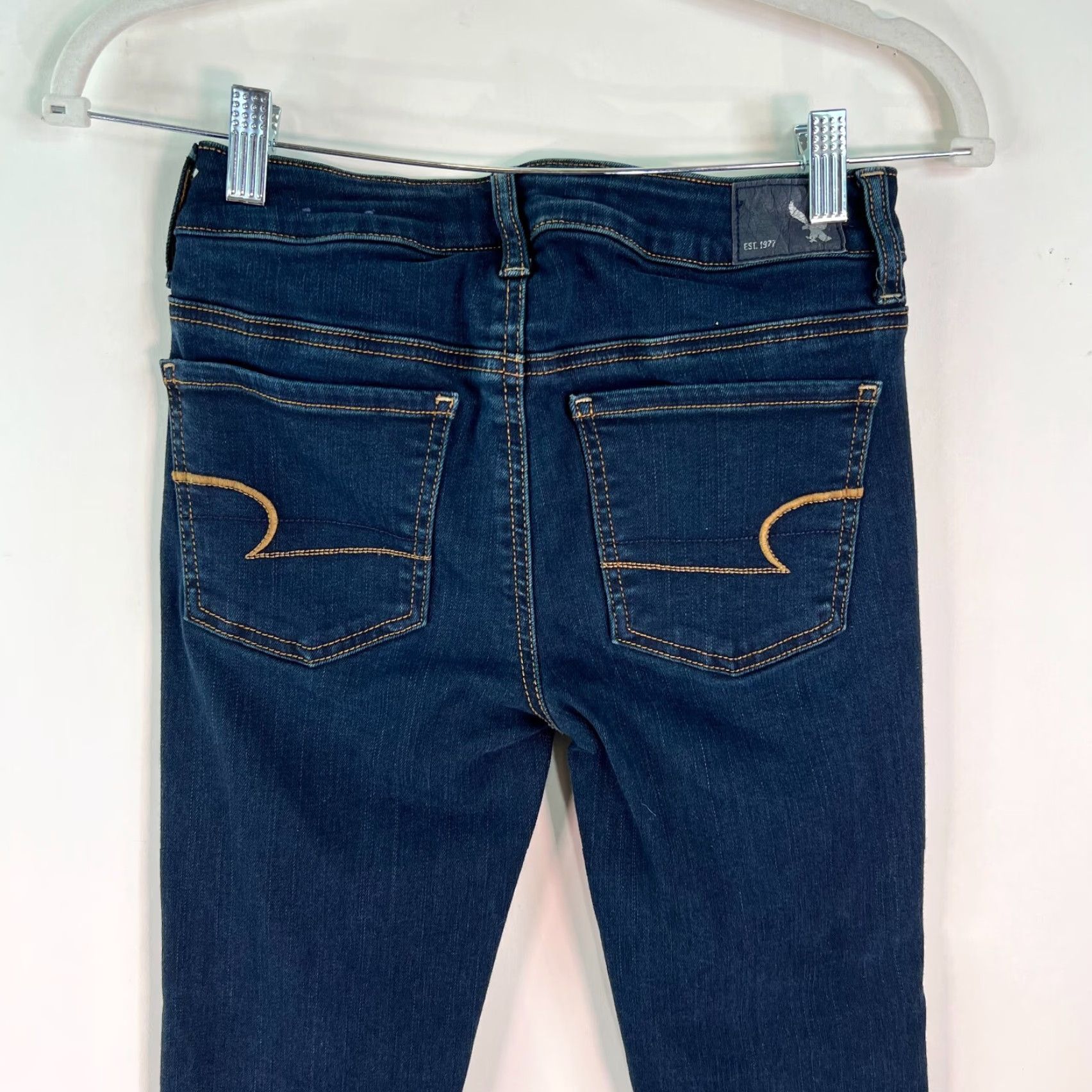 American Eagle Outfitters American Eagle Outfitters Womens Low Rise Super Stretch Blue Skinny Jeans Sz 2R Size 26" / US 2 / IT 38 - 3 Thumbnail