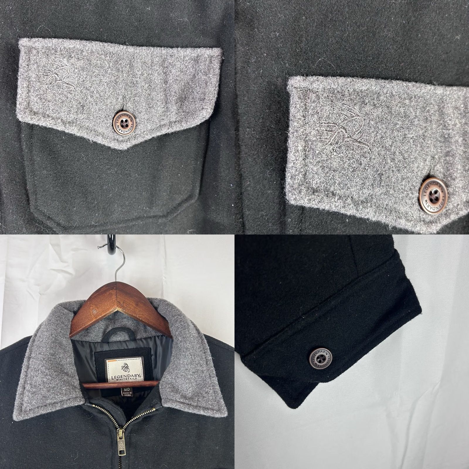 Vintage VINTAGE Legendary Whitetails Outdoorsman Jacket Black Heavy Sherpa Lined Wool Blend M Bomber Jacket Men Regular Lined Western Outdoor Classics Mens Size US M / EU 48-50 / 2 - 8 Thumbnail