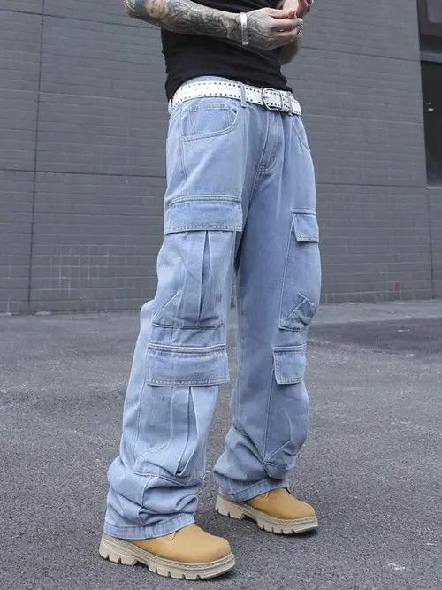 Jean Cargo Denim Jeans Straight Leg Size US 36 / EU 52 - 1 Thumbnail