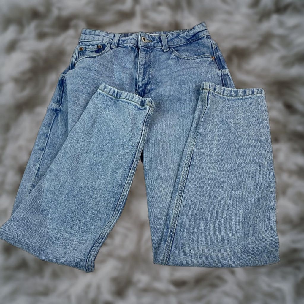 Zara Zara Jeans Womens 4 Blue High Rise Straight Leg Denim Classic Casual 36 26W EUC Size 27" / US 4 / IT 40 - 1 Thumbnail