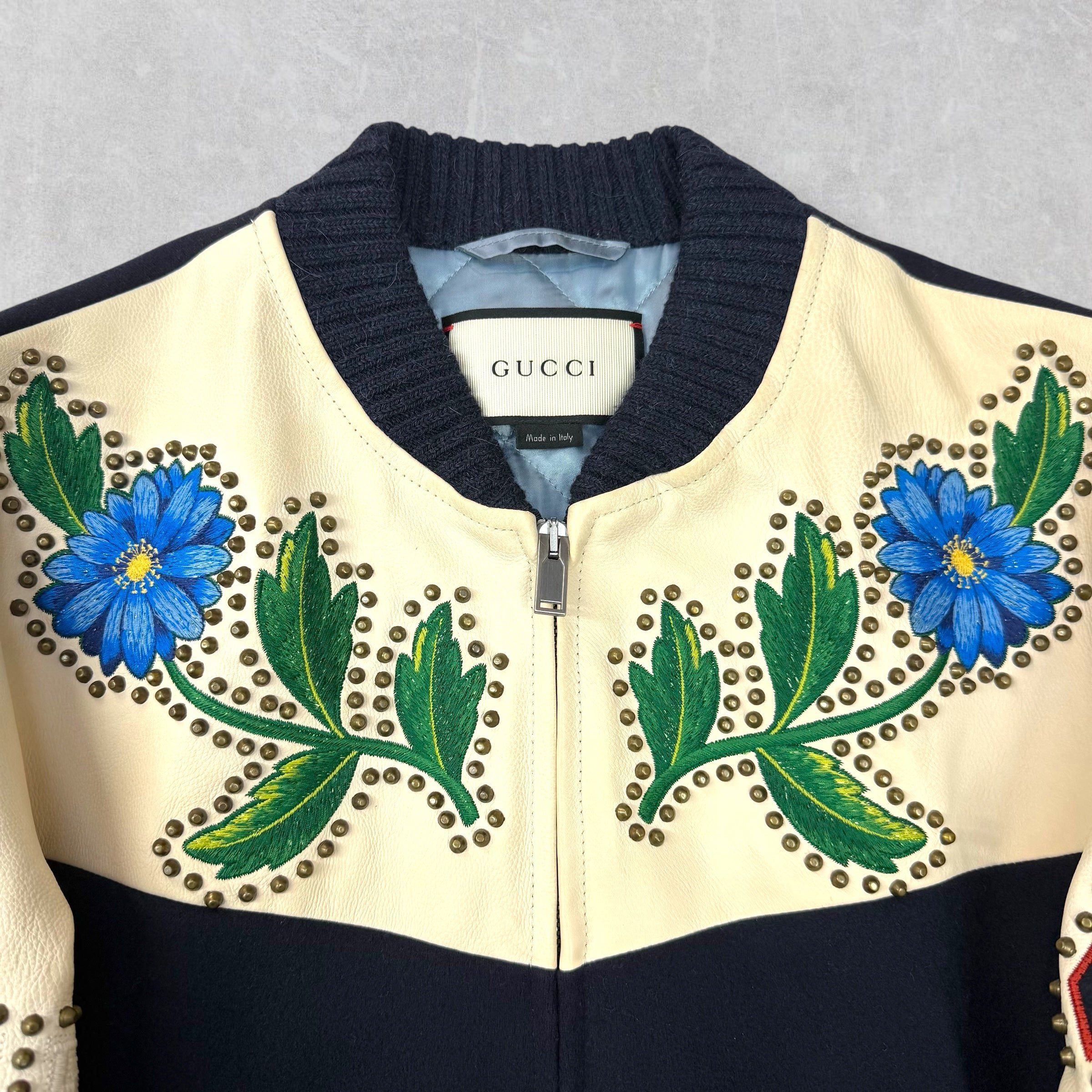 Gucci Gucci Floral Studded Varsity Jacket 44 (XS) Size US XS / EU 42 / 0 - 3 Thumbnail
