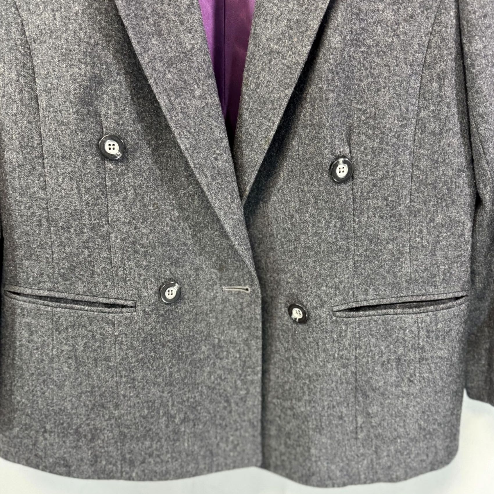 Pendleton VINTAGE Pendleton Blazer Womens Medium Gray Wool Double Breasted Jacket USA 90s 80s Mens Womens Boys Girls Size L / US 10 / IT 46 - 5 Thumbnail