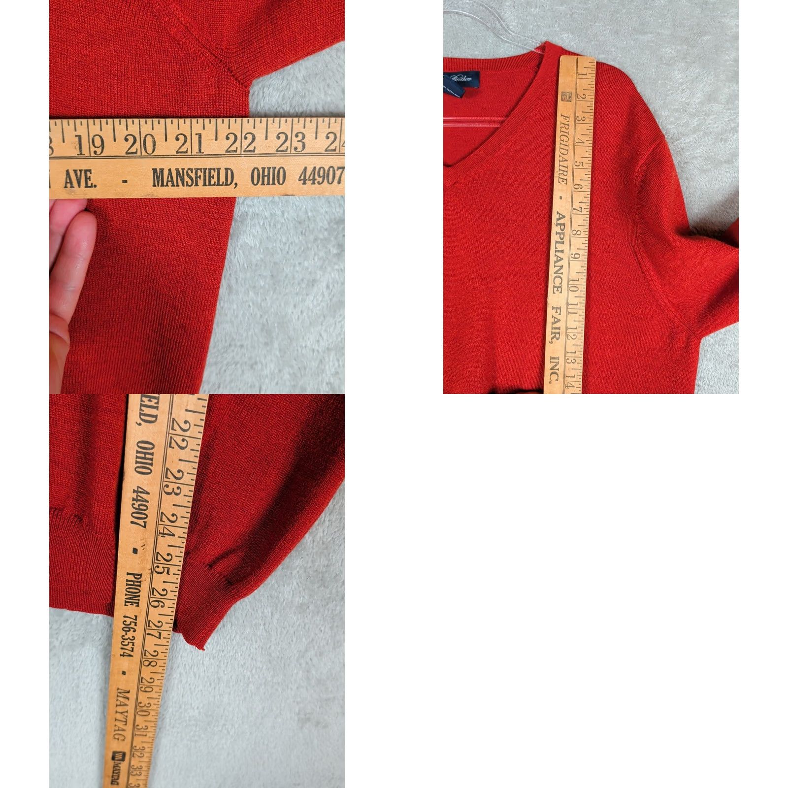 Brooks Brothers Brooks Brothers Sweater Mens L Rusty Orange Merino Wool Stretch V-Neck Pullover Size US L / EU 52-54 / 3 - 8 Thumbnail