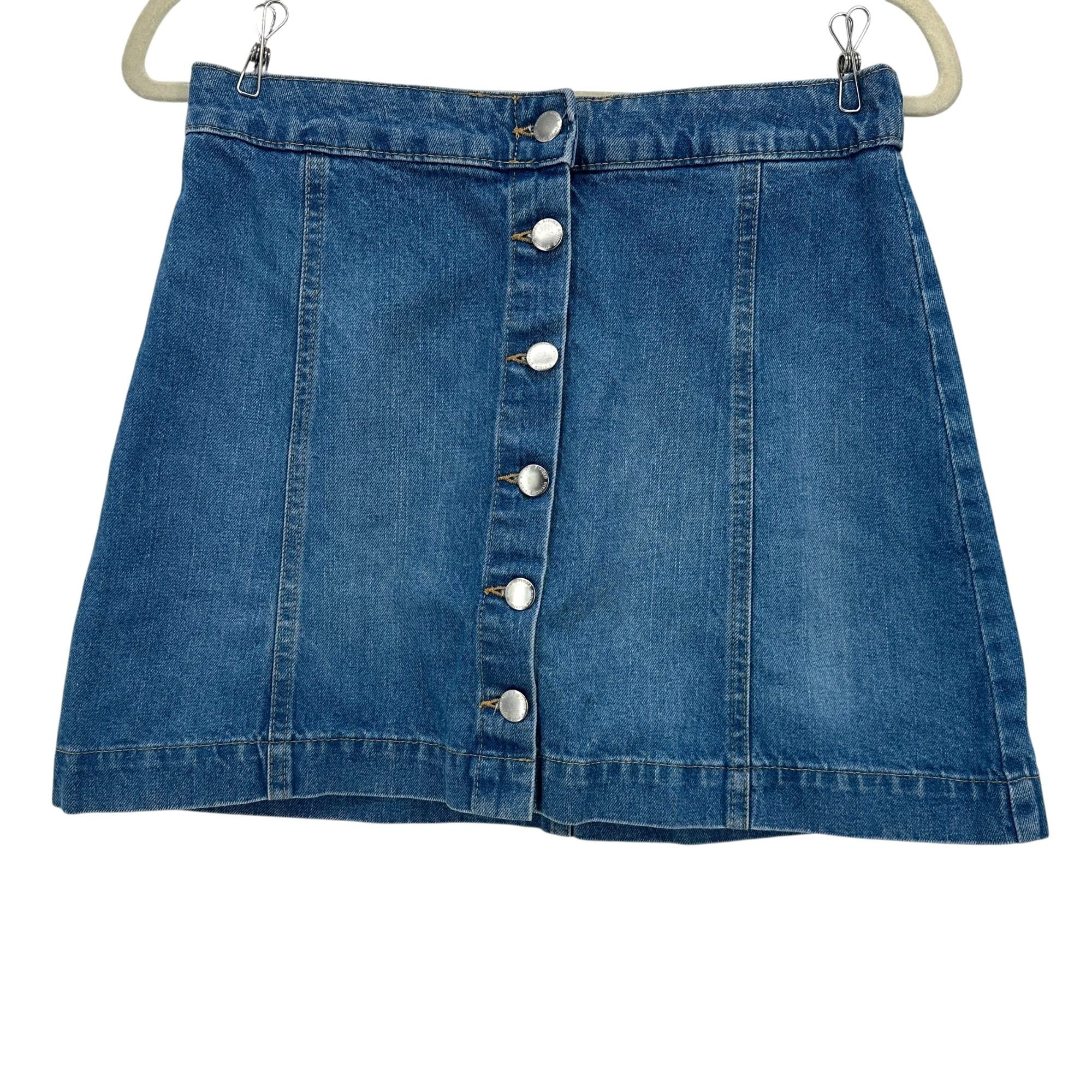 Divided NEW H&M Divided Womens 8 Skirt Denim Jean Mini Button Front Size 28" / US 6 / IT 42 - 1 Thumbnail