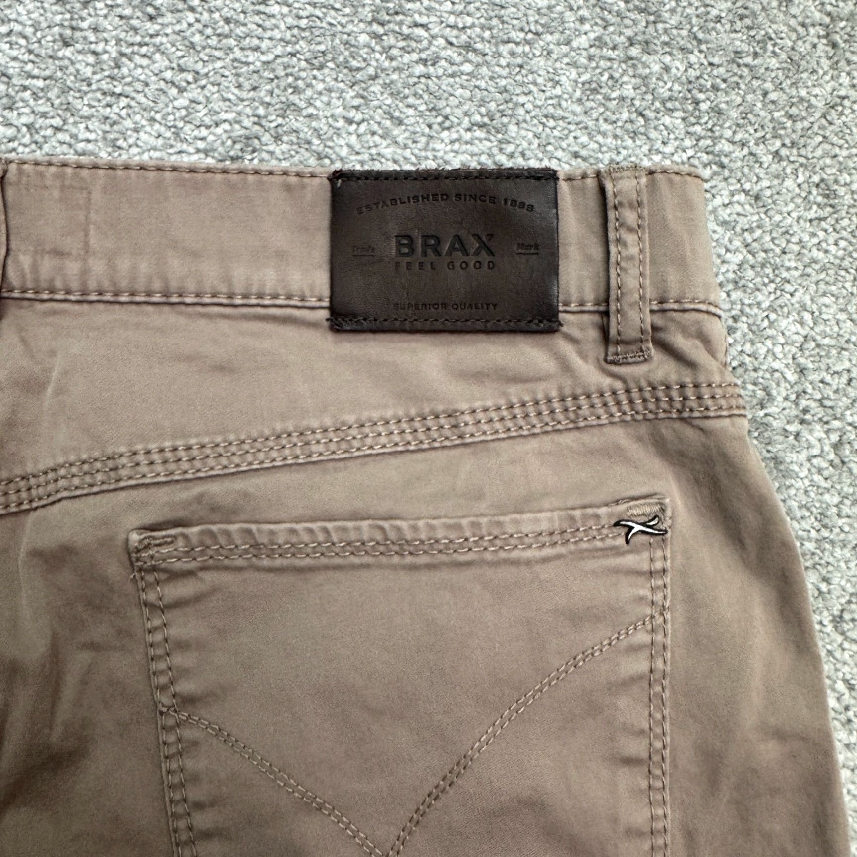 Vintage Branx Chino Pants Mens 33x28 Brown Corduroy 5-Pocket Flat Front Casual Straight Leg Size US 33 - 5 Thumbnail
