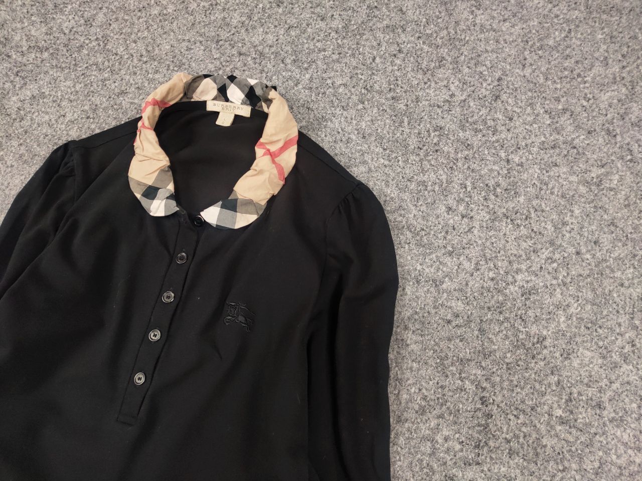 Burberry Burberry London Classic Black Cotton Long Sleeve Nova Check Size L / US 10 / IT 46 - 4 Thumbnail