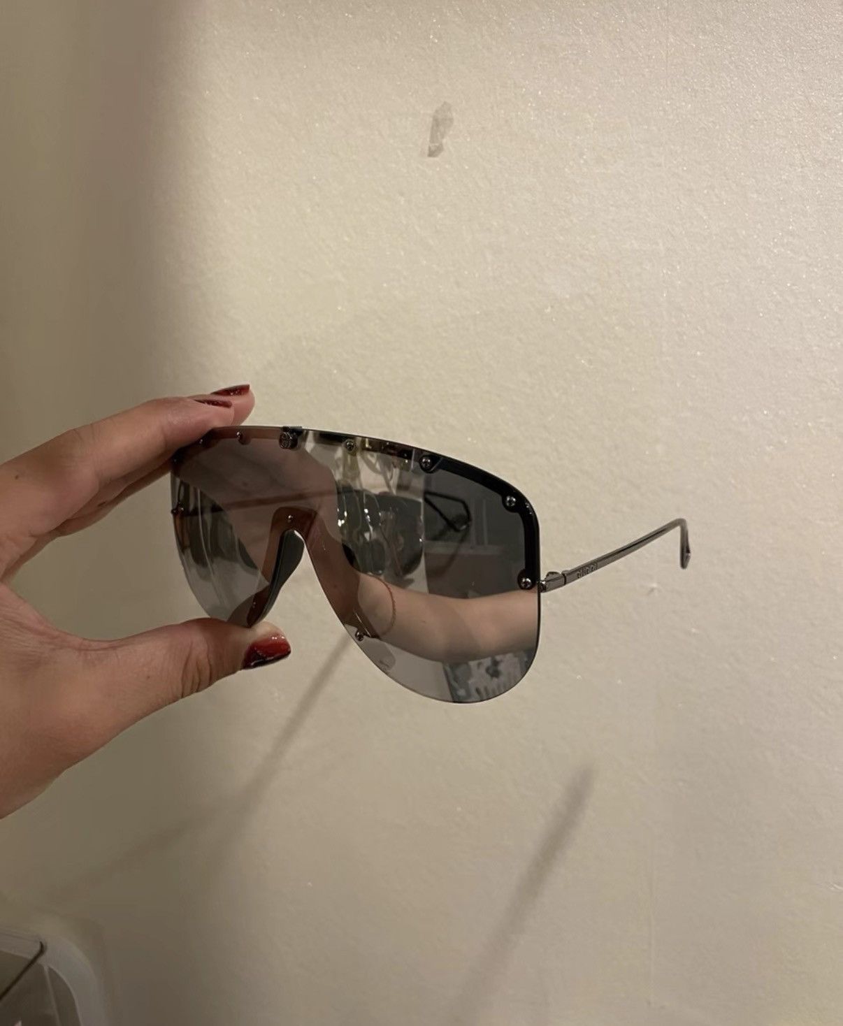 Gucci Gucci Cat 3 Mirror Runway Oversized Sunglasses Size ONE SIZE - 2 Thumbnail