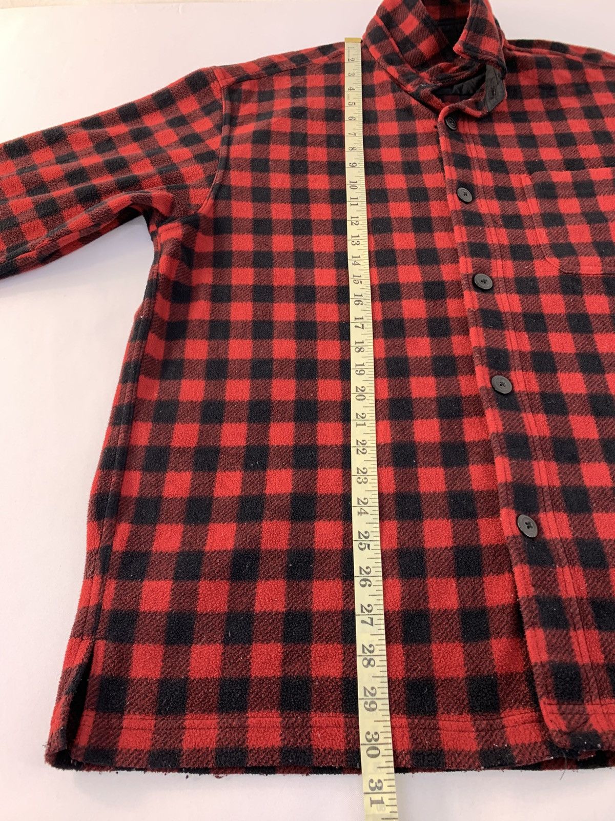 Vintage Vintage Style Japanese Fleece Button Up Shadow Plaid Checked Size US XL / EU 56 / 4 - 11 Thumbnail
