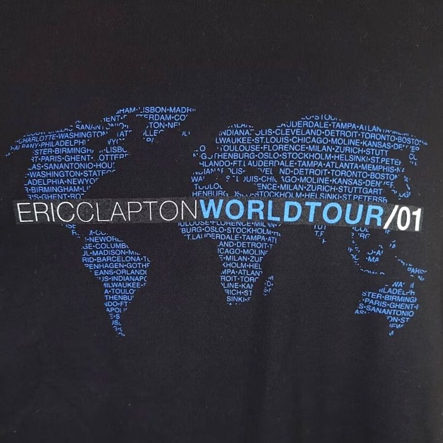 Vintage VINTAGE Eric Clapton T Shirt Mens XL Black Crew Winterland World Tour 2001 Concert 90s Blues Music Shirt Size US XL / EU 56 / 4 - 3 Thumbnail