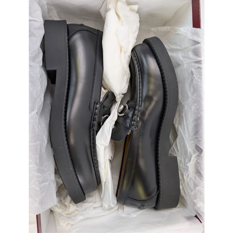 Gucci o1rshd1 Leather Taemin Moccasin Horsebit Loafer Boots Nero Size US 10.5 / EU 43-44 - 22 Thumbnail