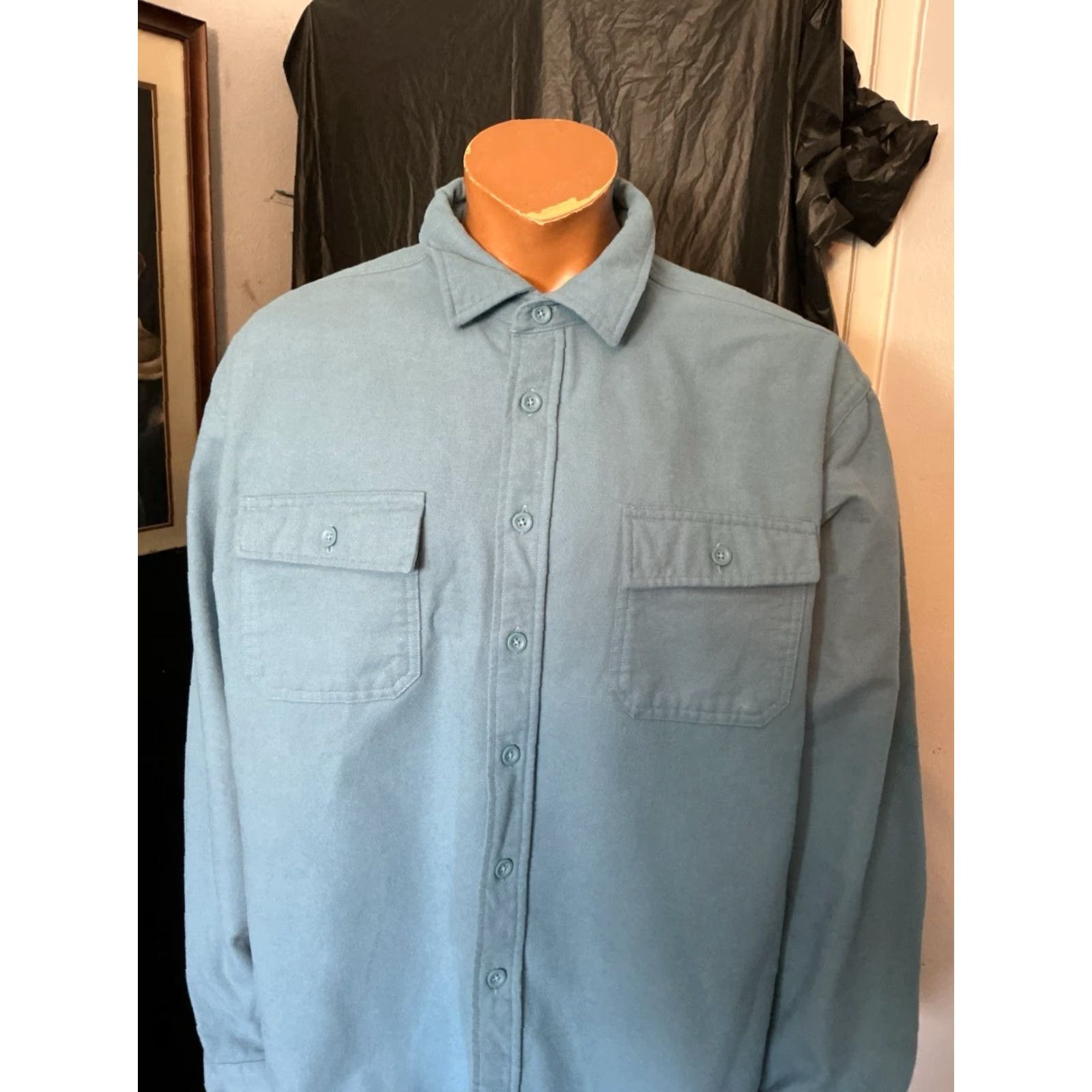 Vintage VINTAGE L.L. Bean Chamois Cloth Traditional Fit Men’s Flannel Button Front L/S Shirt XXL Blue Mens Size US XXL / EU 58 / 5 - 7 Thumbnail