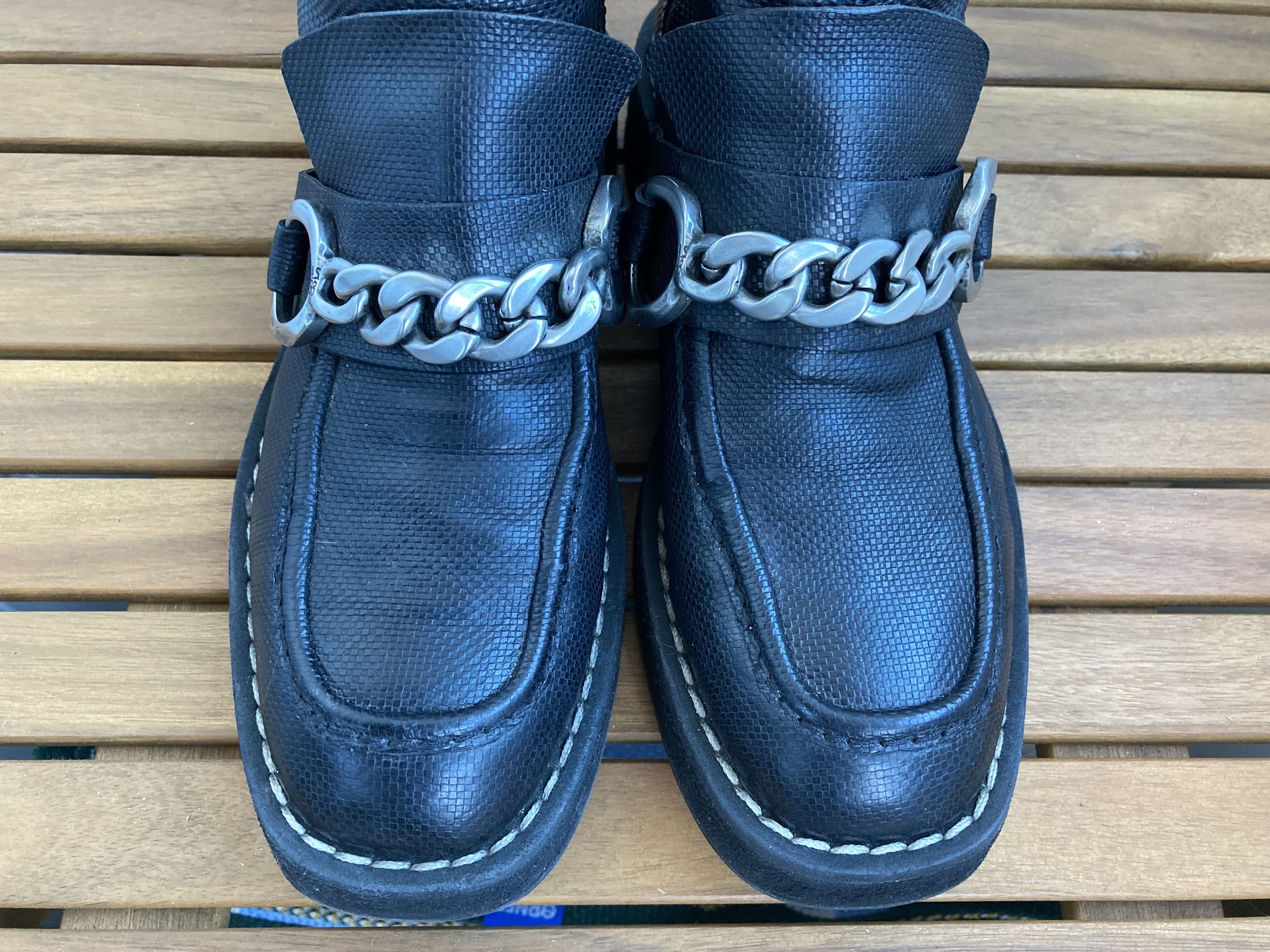 A.S.98 Vintage A.S.98 leather flap black boots with chains Size US 7.5 / IT 37.5 - 7 Thumbnail
