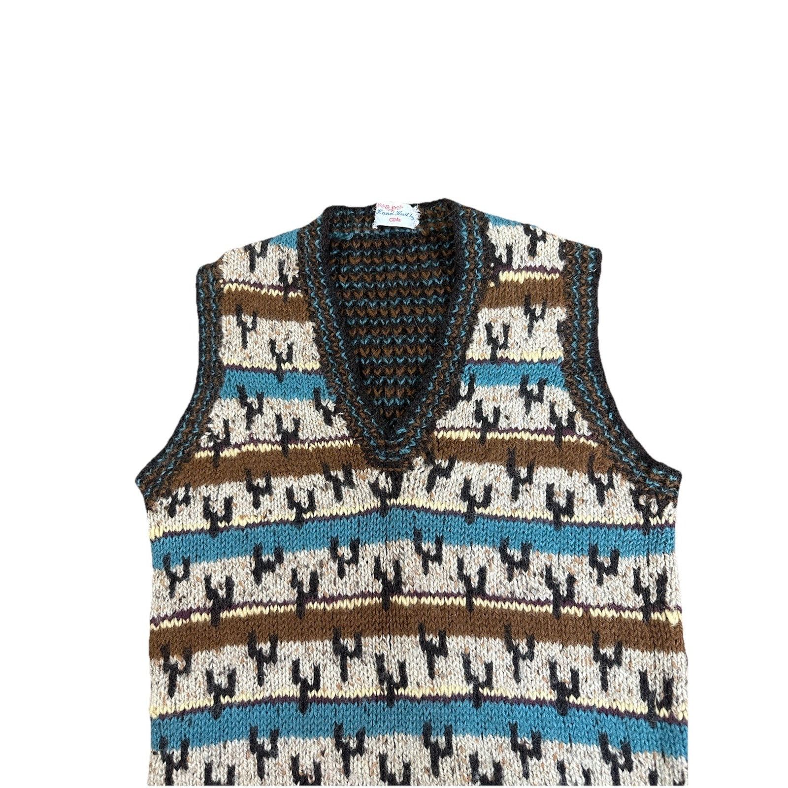 Vintage Vintage Wool Cactus Western Native Vest Sweater Winter Handm Size US S / EU 44-46 / 1 - 2 Thumbnail