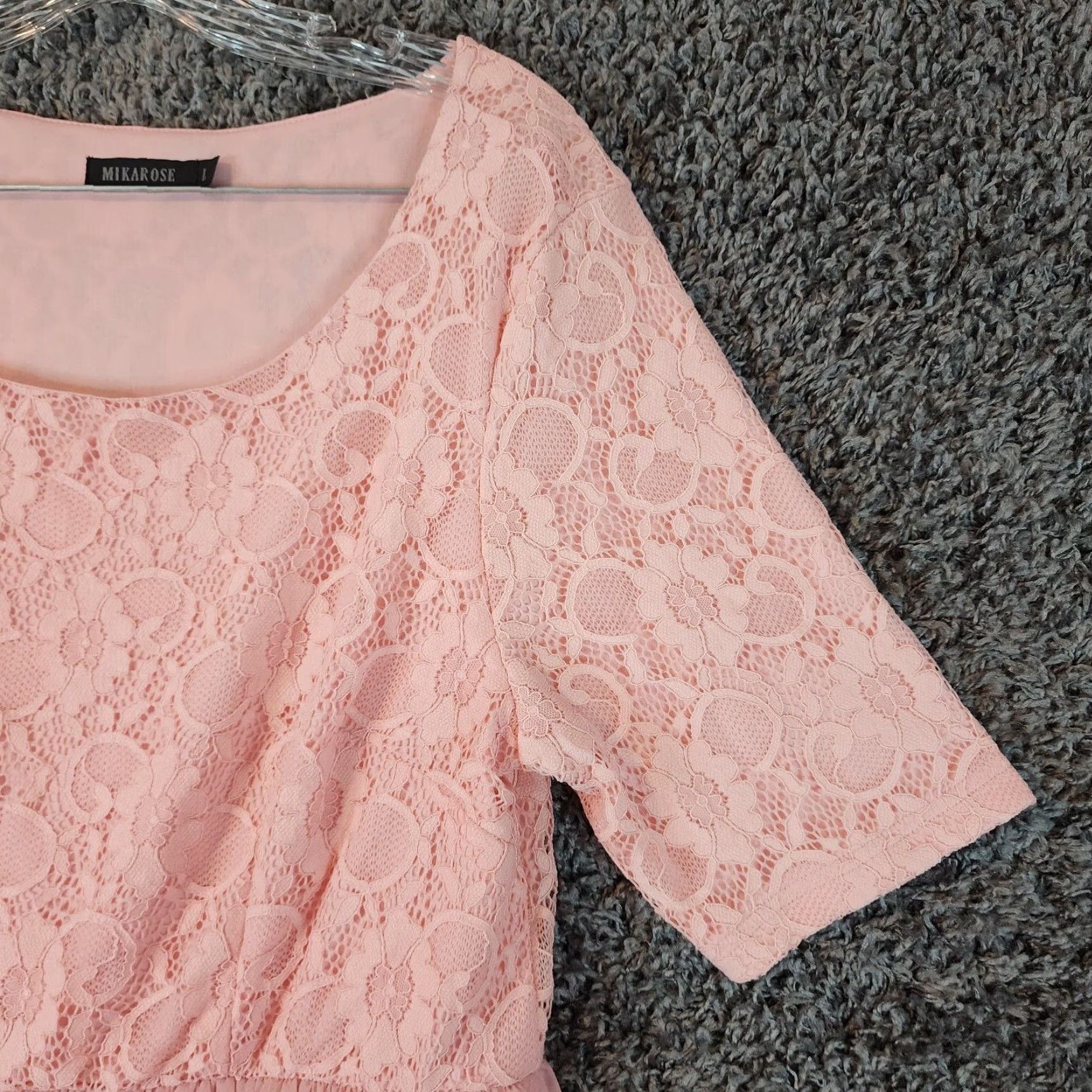 Pinko MIKAROSE Floral Dress Pink Short Sleeve Knee Length Women L Fit & Flare Floral Print - Womens size L Size 36" / US 14 / IT 50 - 3 Thumbnail