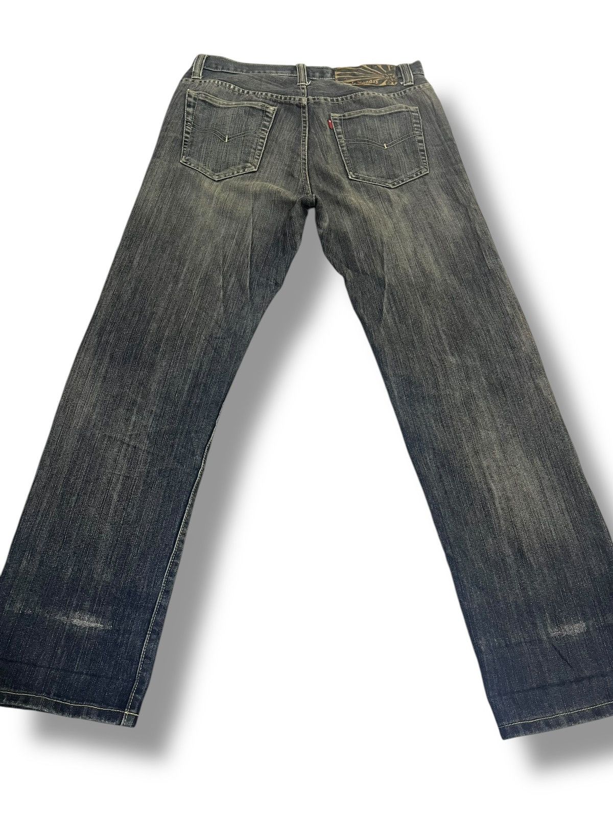 If Six Was Nine × Japanese Brand Y2K💥 VINTAGE WASHED BLUE DISTRESSED DENIM Size US 34 / EU 50 - 8 Thumbnail