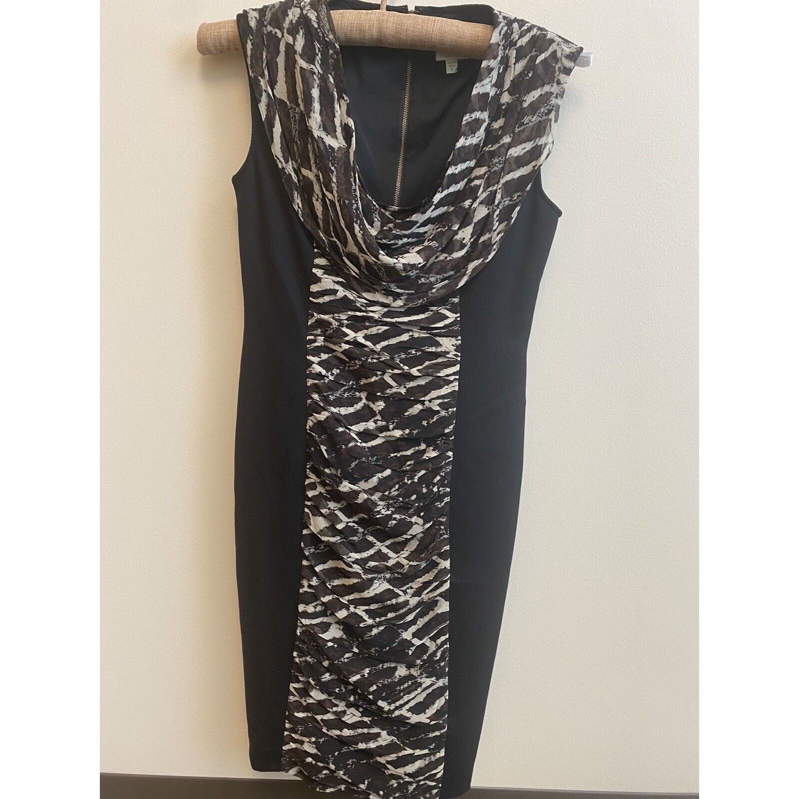 Anthropologie tracy reese Silk Dress animal Print With Black Sheath, 8 Size M / US 6-8 / IT 42-44 - 2 Thumbnail