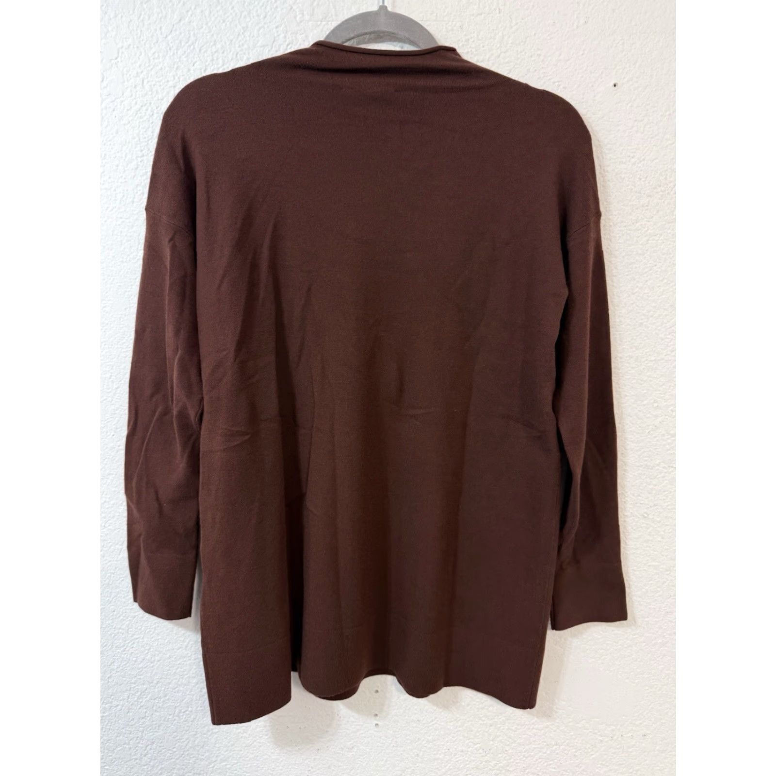 Eileen Fisher EILEEN FISHER Top Tunic Long Sleeve Brown XS XXS Womens Pullover Stretch Mock Neck Shirt Size XXS / US 00 / IT 34 - 6 Thumbnail