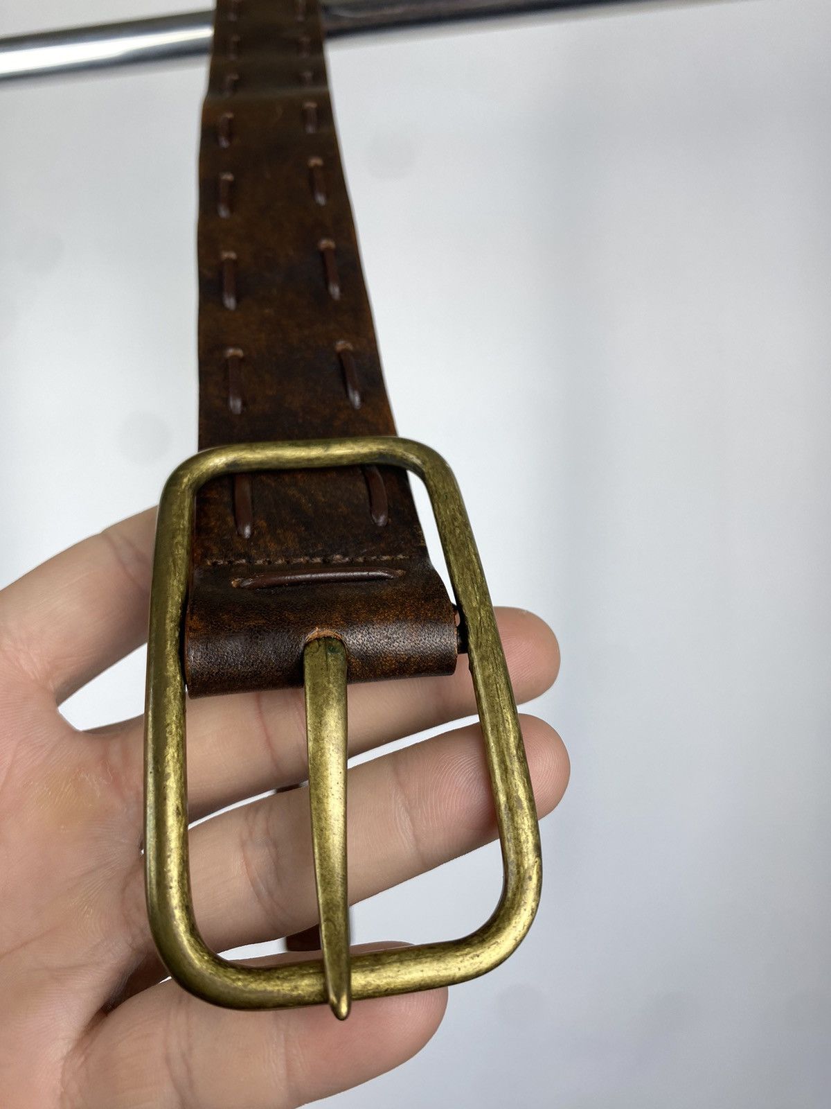 Designer × Japanese Brand Vintage Ferre Brown Italy Belt Y2K Cowboy Style Size ONE SIZE - 7 Thumbnail