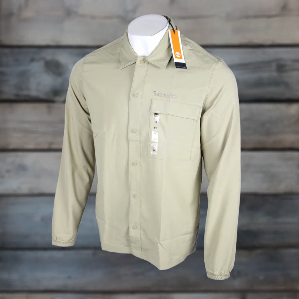 Timberland Timberland Men's Wind Resistant Snap Button Shirt Long Sleeve M Khaki Size US M / EU 48-50 / 2 - 1 Thumbnail