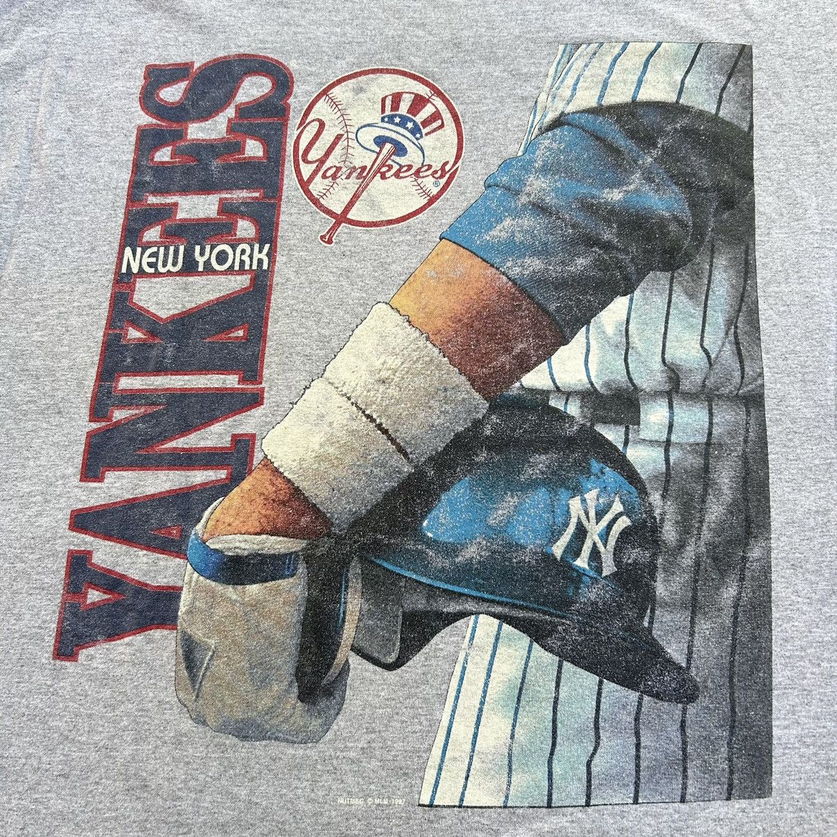 MLB Vintage 90s New York Yankees MLB Nutmeg Mills Baseball Shirt Size US XXL / EU 58 / 5 - 7 Thumbnail