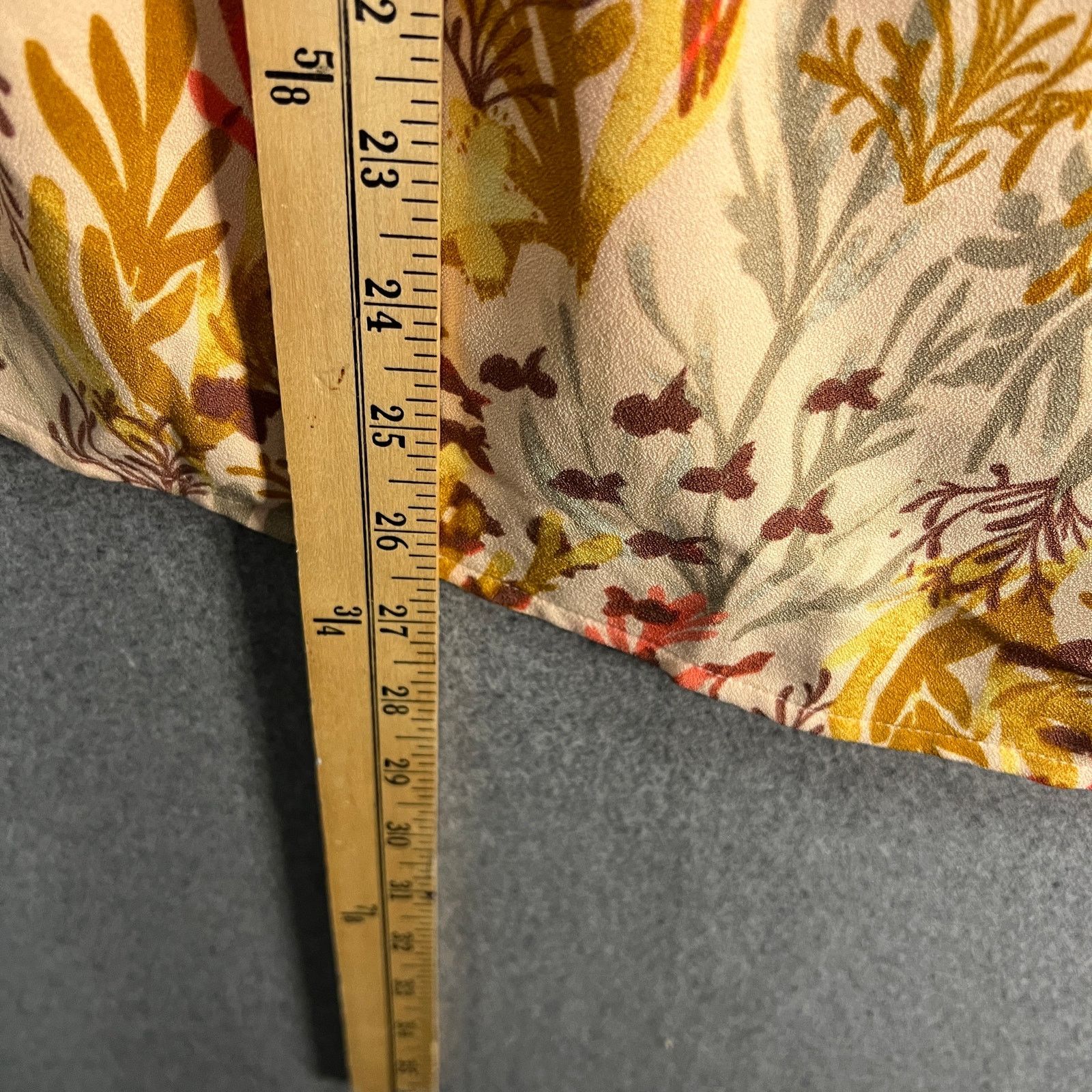 Denim & Co. Denim & Co. Printed Boatneck Woven Top with Shirring Peach Size L / US 10 / IT 46 - 5 Thumbnail