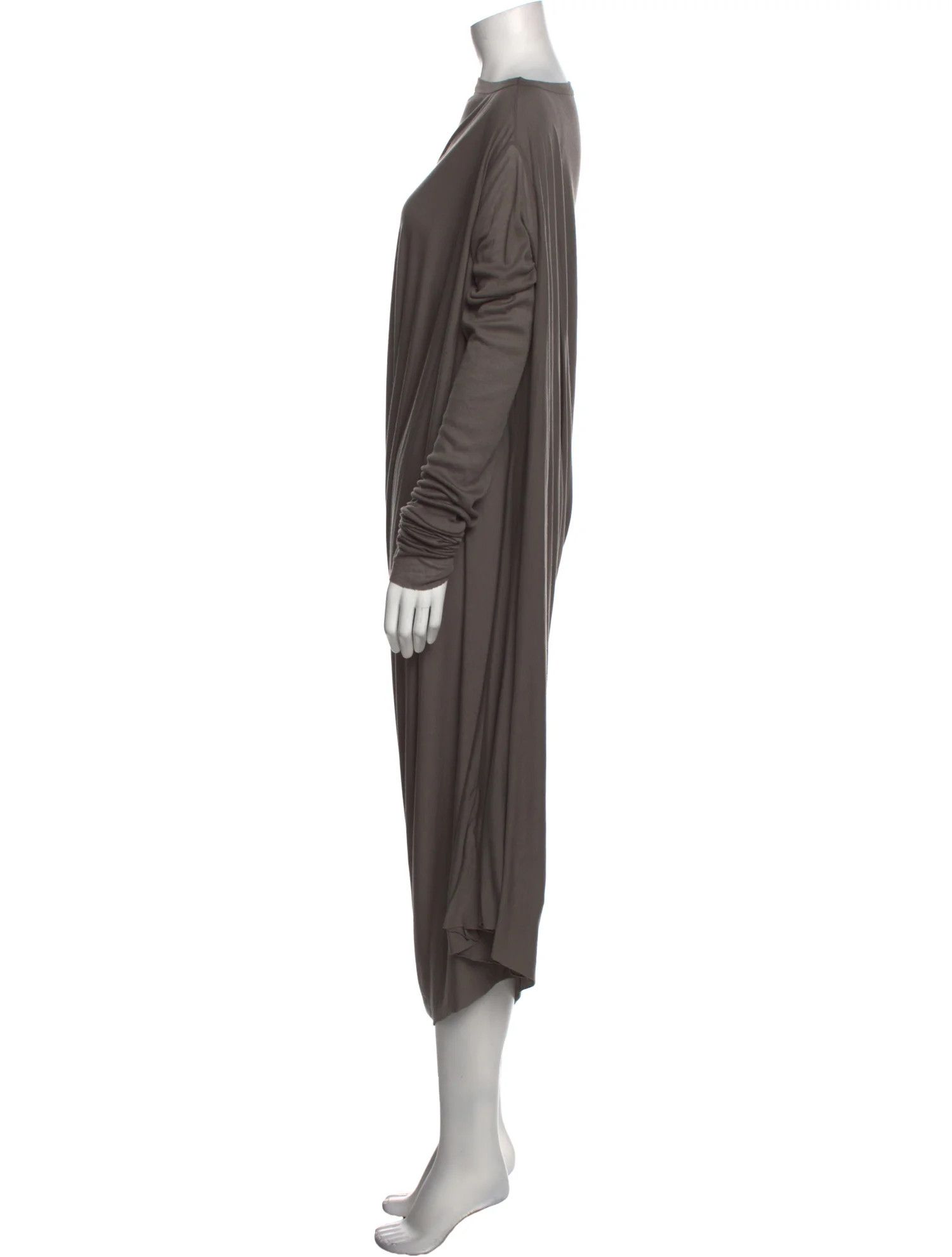 Rick Owens Rick Owens Lilies FW16 Darkdust Wool Drape Midi Dress Size XS / US 0-2 / IT 36-38 - 2 Thumbnail