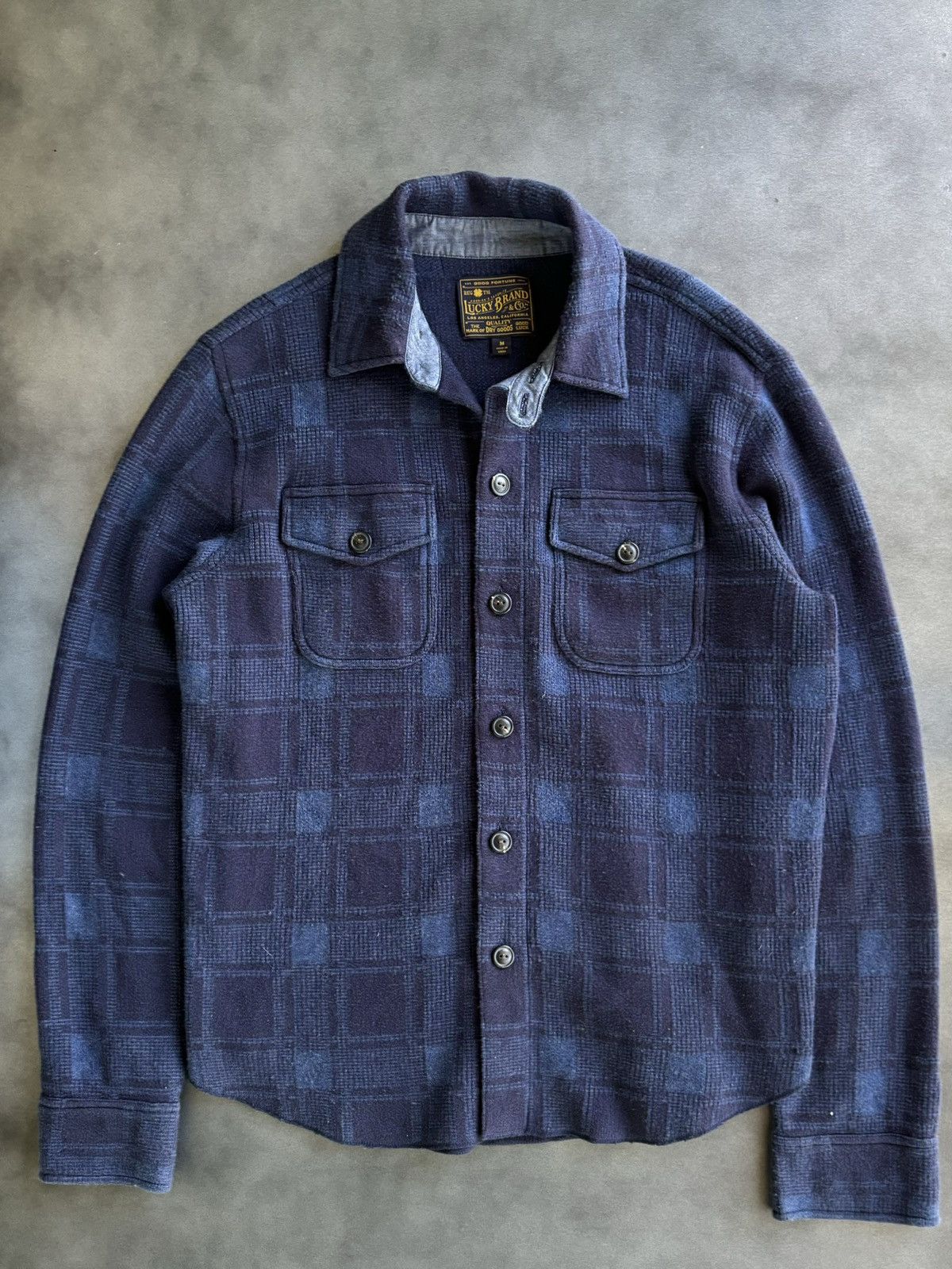 Lucky Brand Lucky Brand Shadow Plaid Flannel Shirt Button Up Checker Men Size US M / EU 48-50 / 2 - 1 Thumbnail