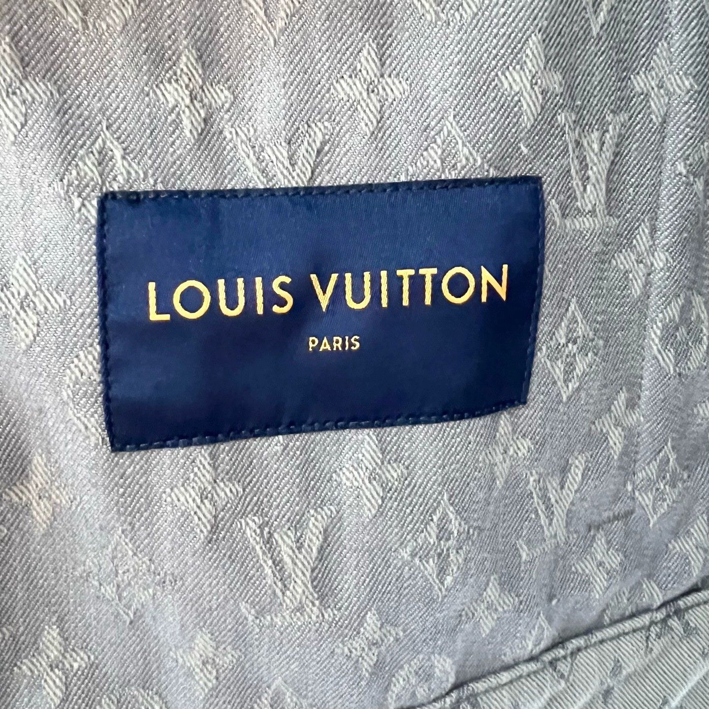 Louis Vuitton 【LV】Louis Vuitton Grey All-over Print Denim Jacket Size XXL / US 16-18 / IT 52-54 - 3 Thumbnail