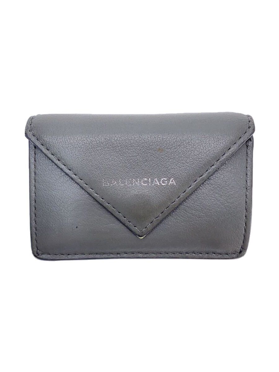 Balenciaga Balenciaga Leather Tri-Fold Wallet Grey Size ONE SIZE - 1 Thumbnail