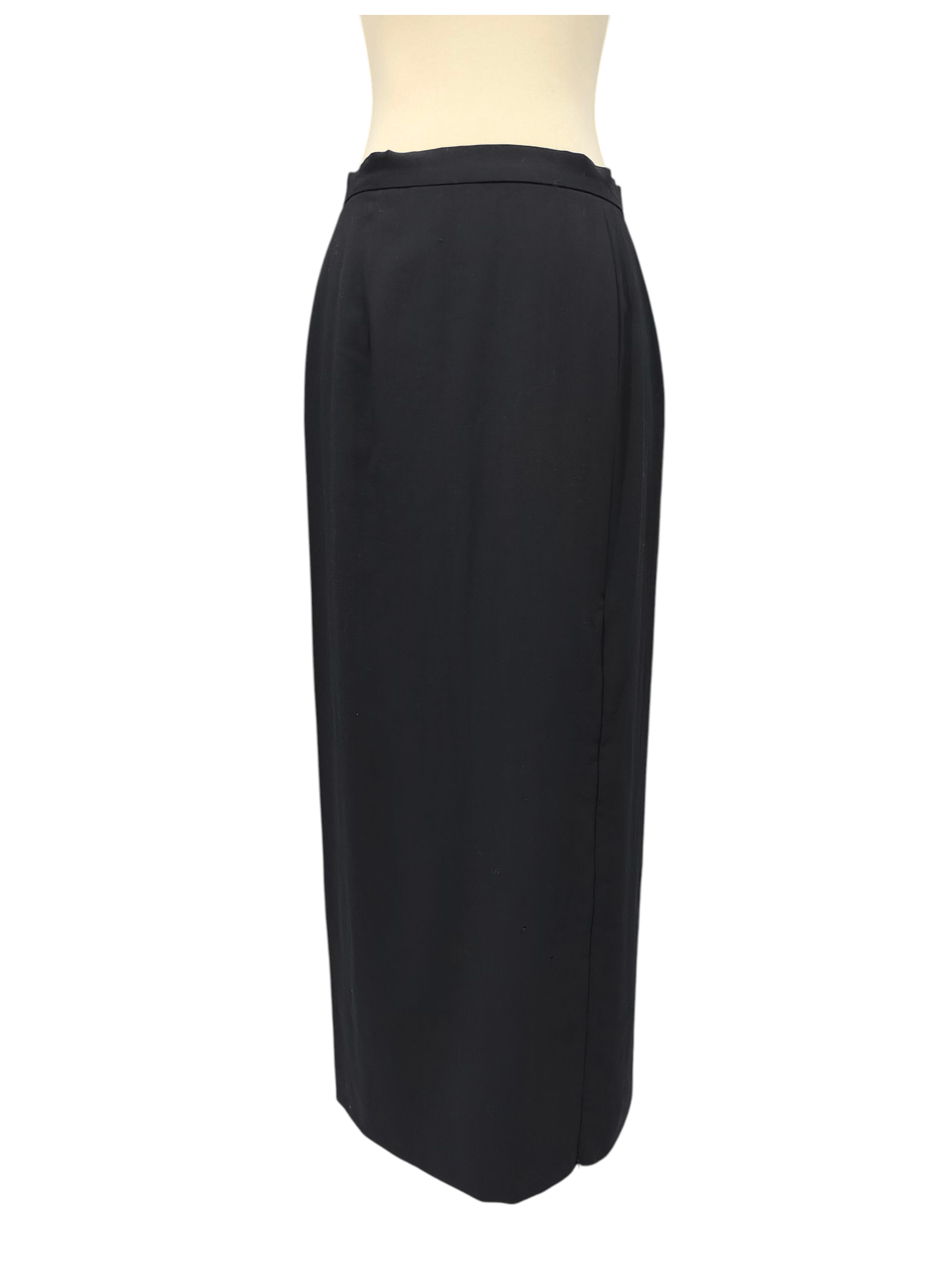 Givenchy 90s Givenchy 🇫🇷 Boutiques Line Wool Pencil Maxi Skirt Size 29" - 2 Thumbnail