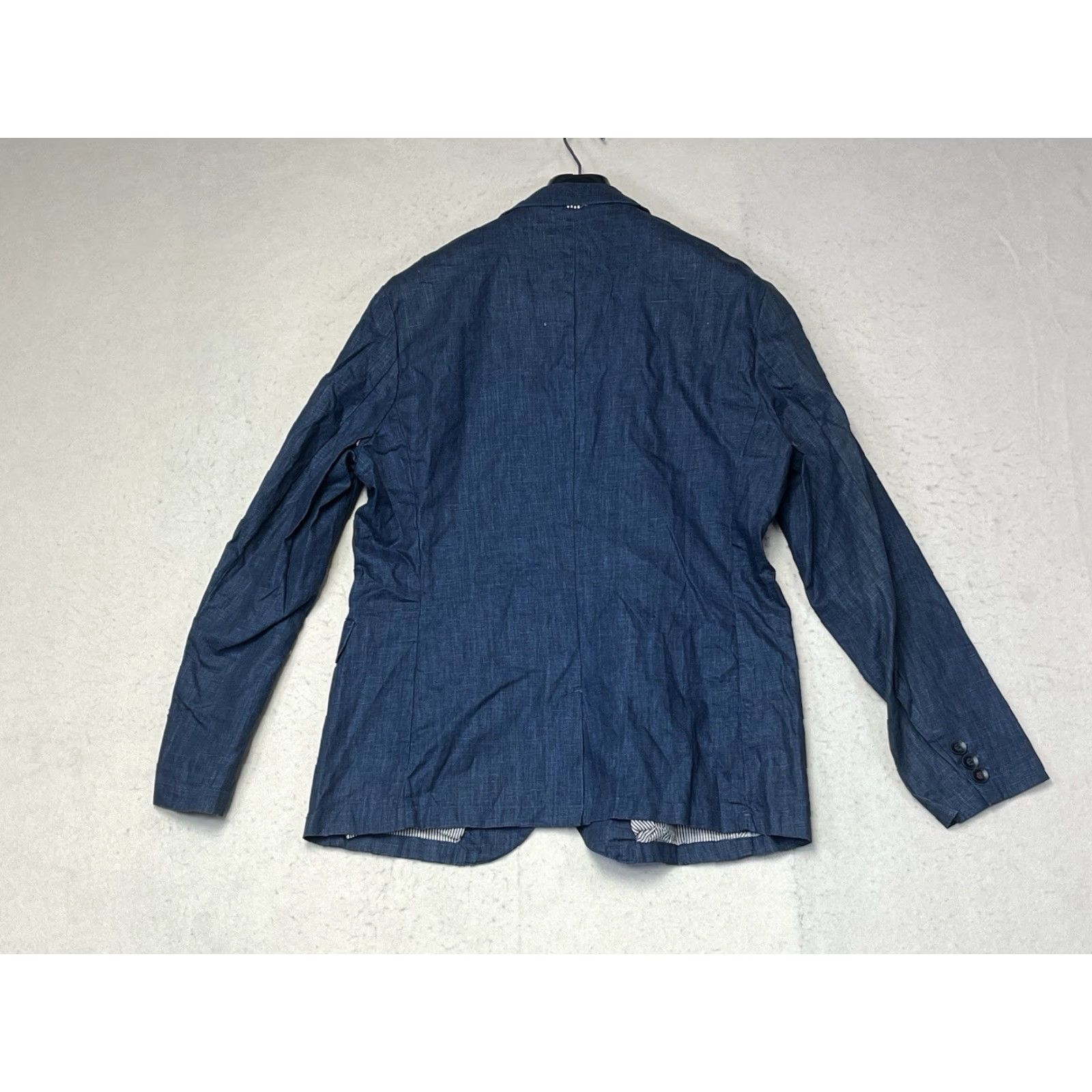 Vintage Five Four Blazer Jacket Blue Linen 2 Button NWT Men's Size L Large Sports Coat Size 42R - 2 Thumbnail