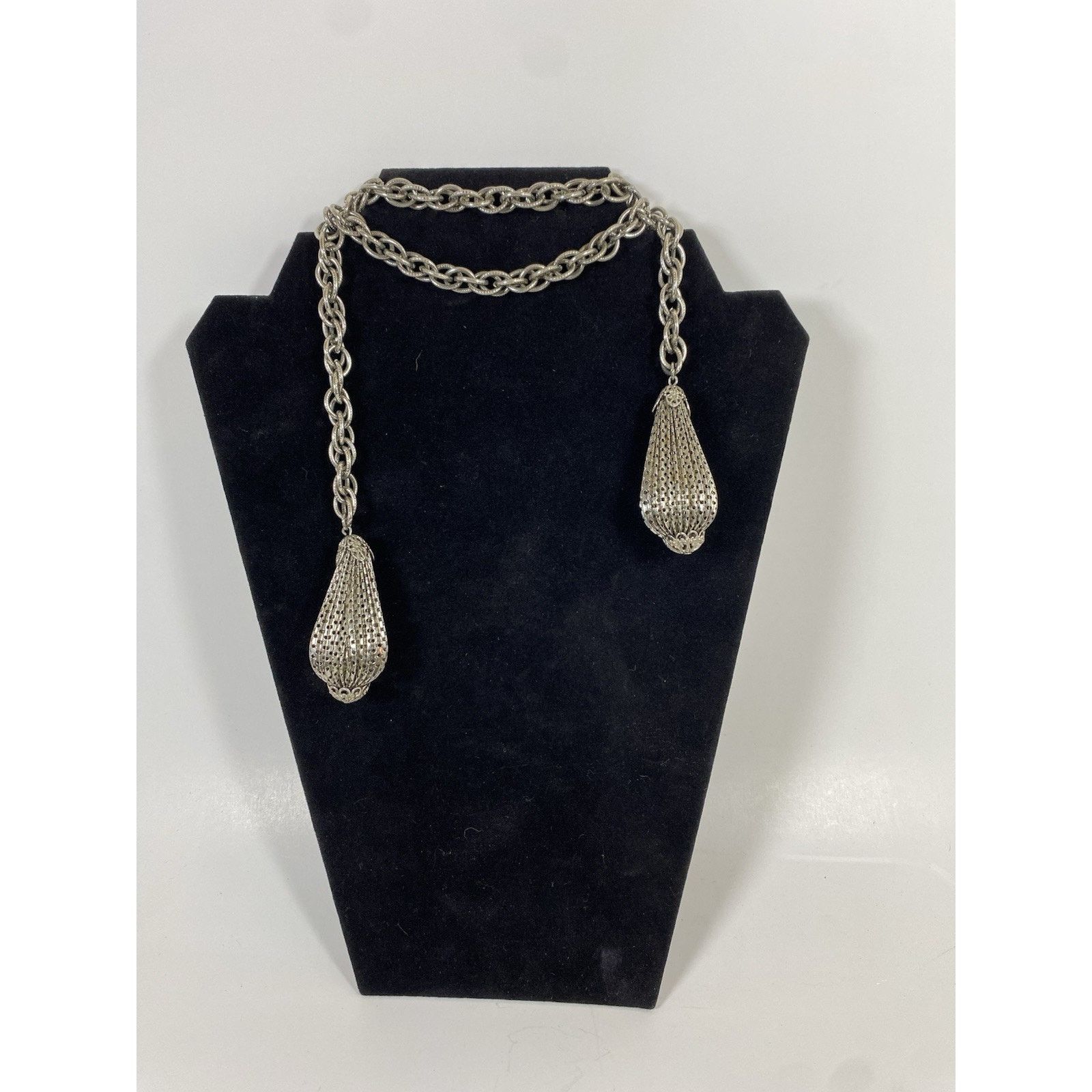 Other Vintage Silver Tone Lariat Necklace 32in Size ONE SIZE - 2 Thumbnail