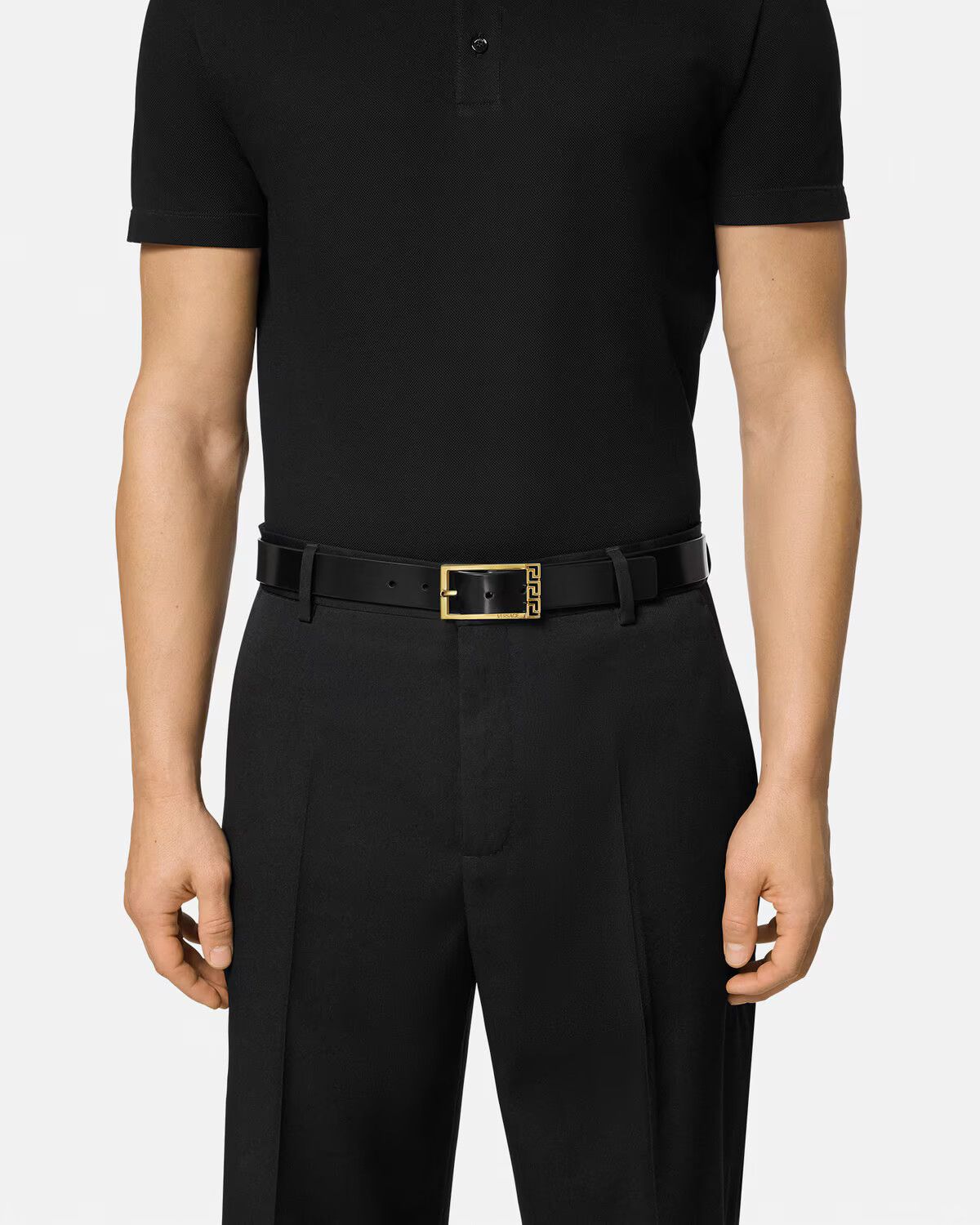 Versace o1s22i1n0125 Size: 100 / Brushed Calfskin Belt in Black Size 38 - 3 Thumbnail
