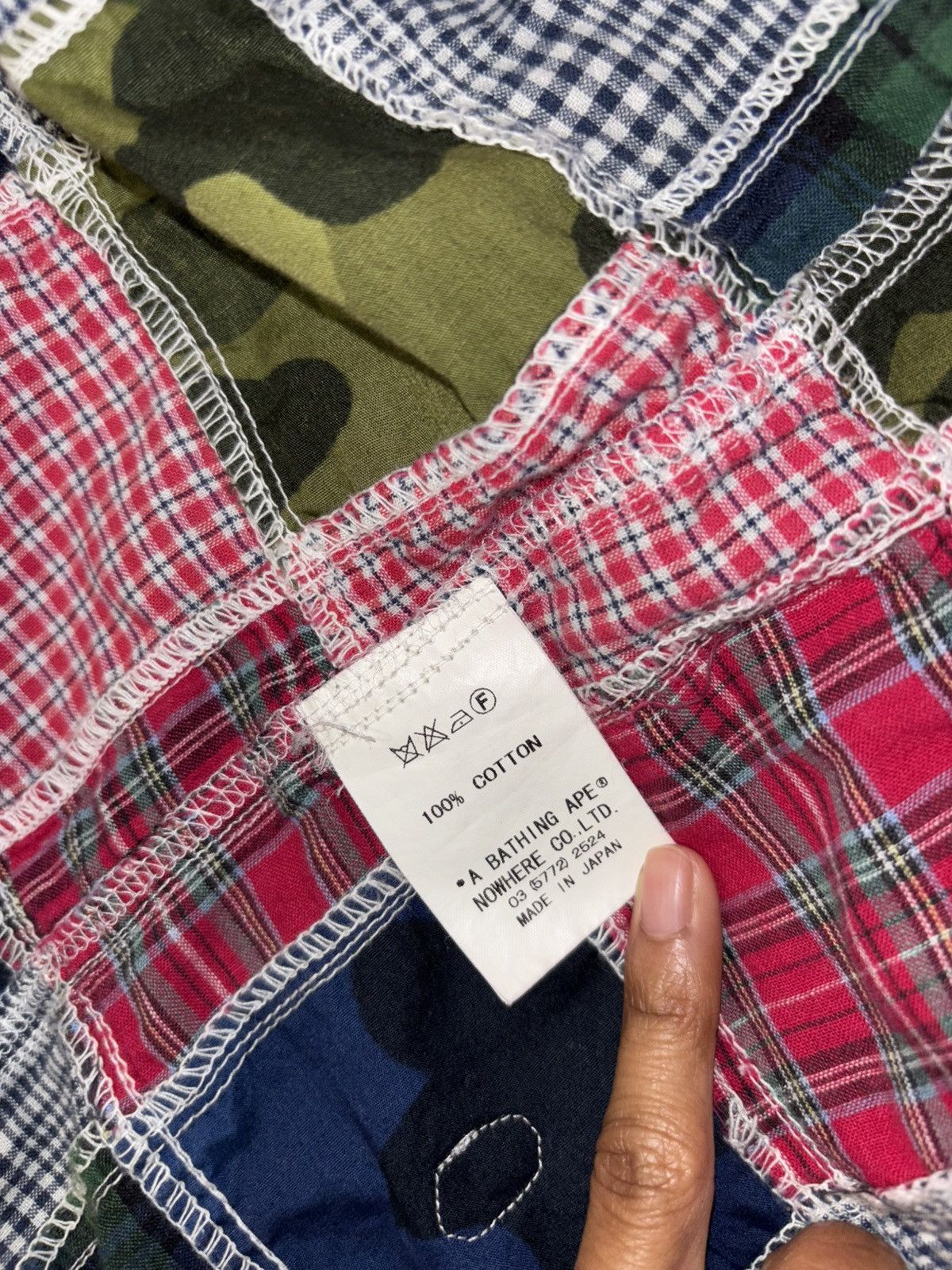 Bape Rare Vintage Nigo Era Camo Plaid Patchwork Button Up Shirt Size US S / EU 44-46 / 1 - 7 Thumbnail